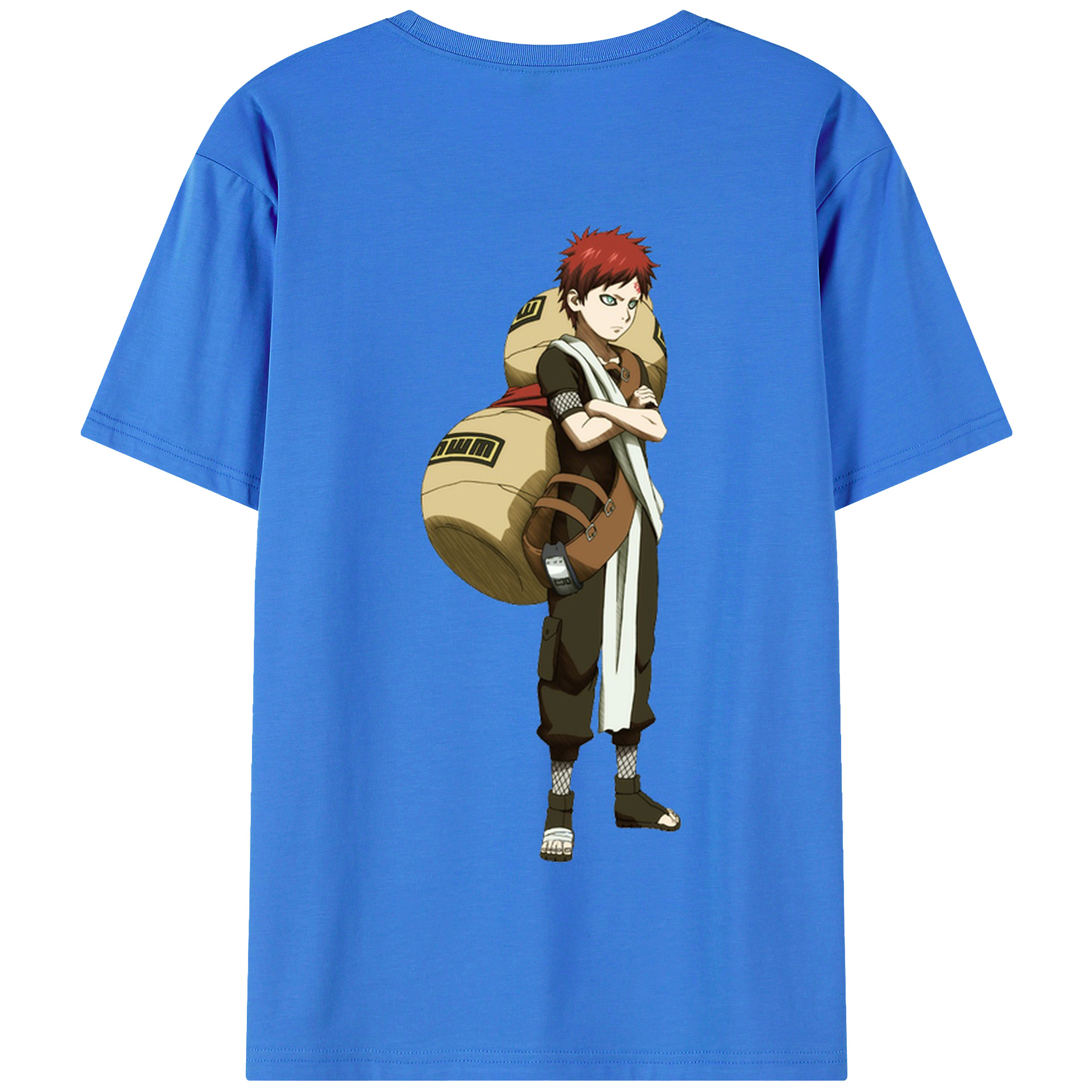 （画像用） NARUTO -ナルト- ガアラ Gaara 綿100％半袖Tシャツ（背面プリント）