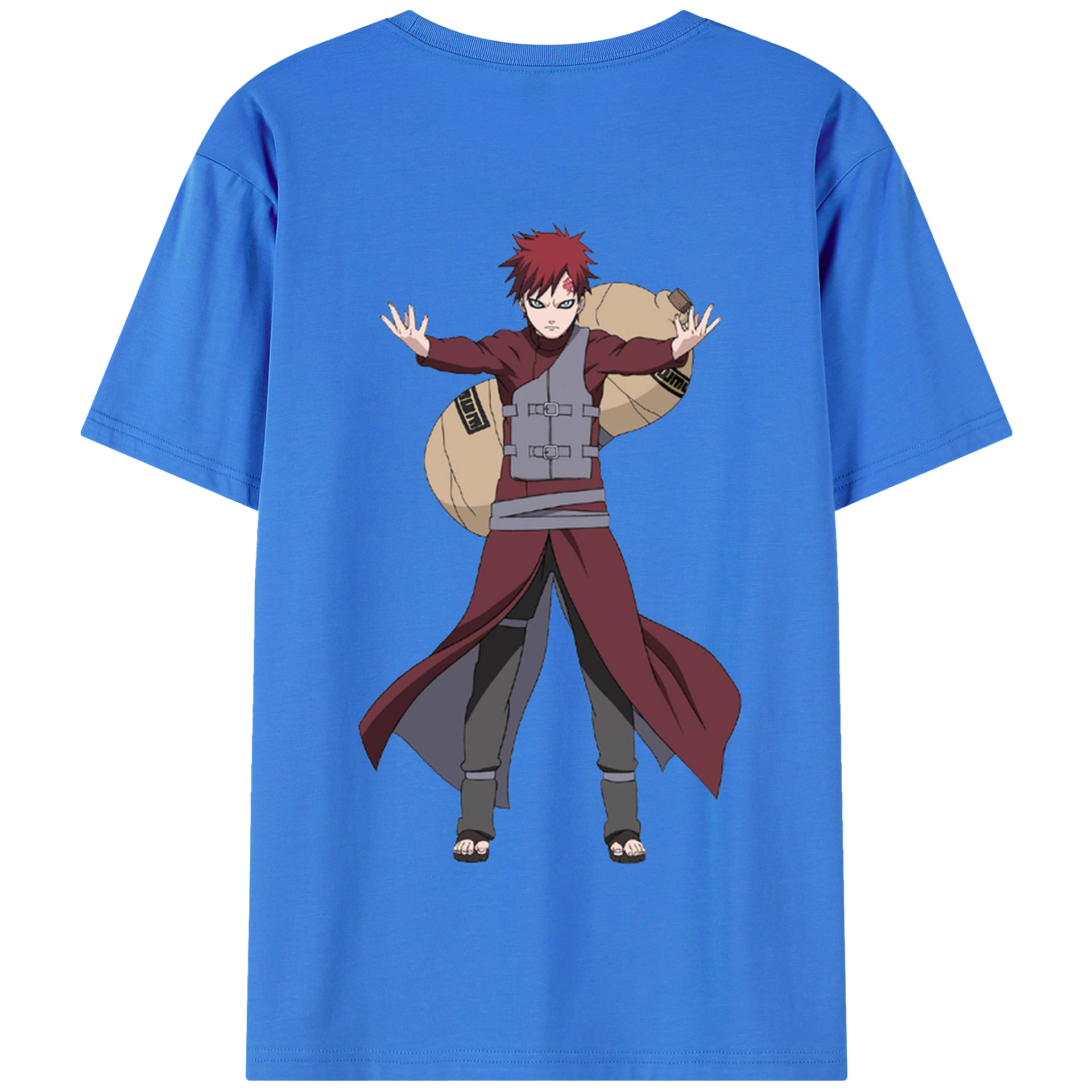 （画像用） NARUTO -ナルト- ガアラ Gaara 綿100％半袖Tシャツ（背面プリント）