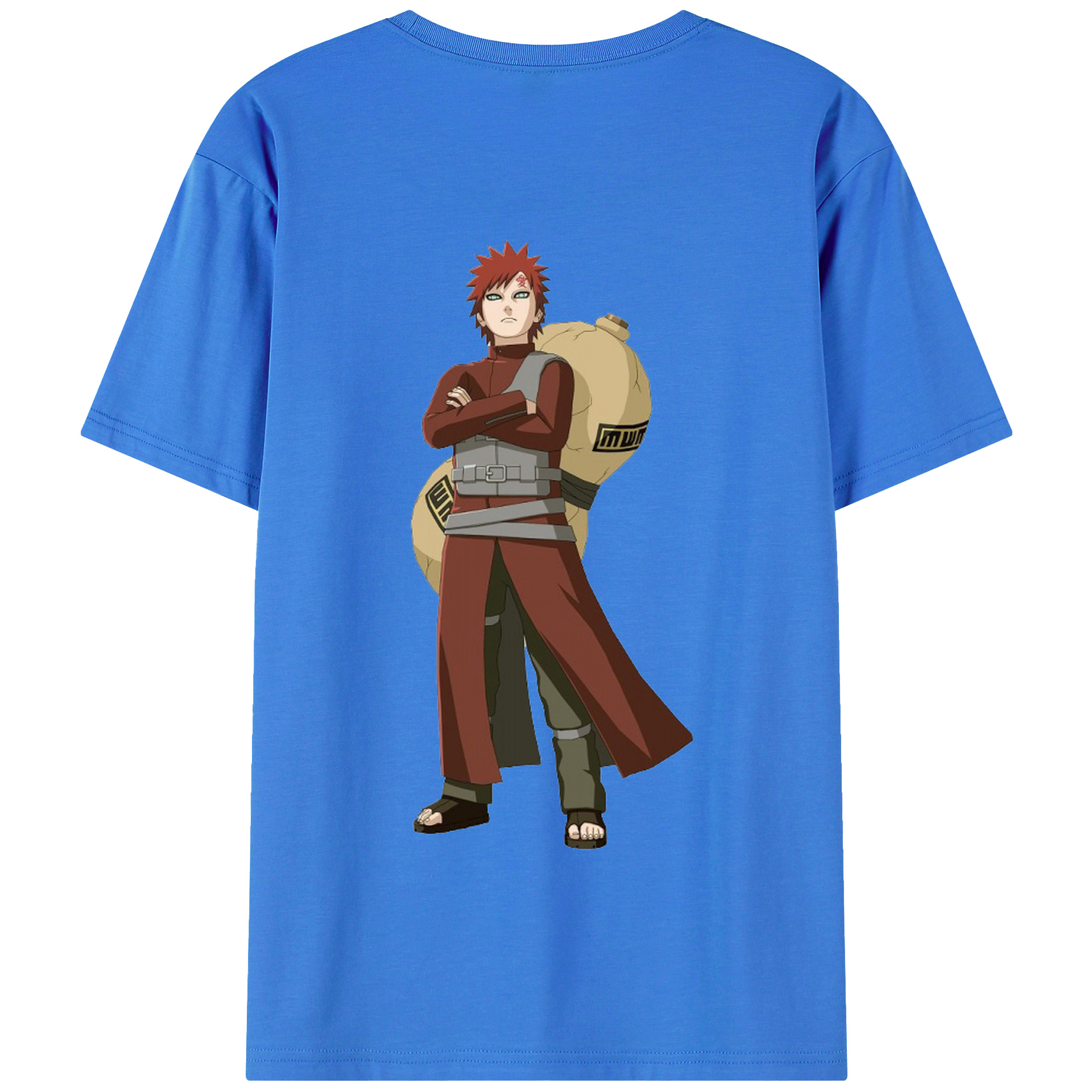 （画像用） NARUTO -ナルト- ガアラ Gaara 綿100％半袖Tシャツ（背面プリント）