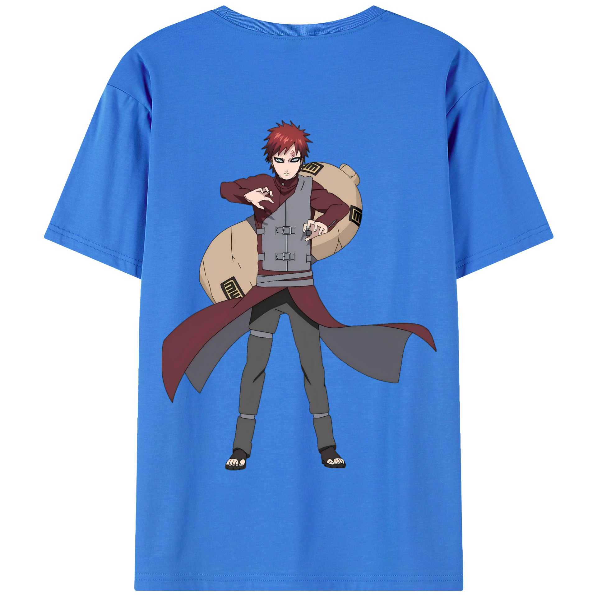 （画像用） NARUTO -ナルト- ガアラ Gaara 綿100％半袖Tシャツ（背面プリント）