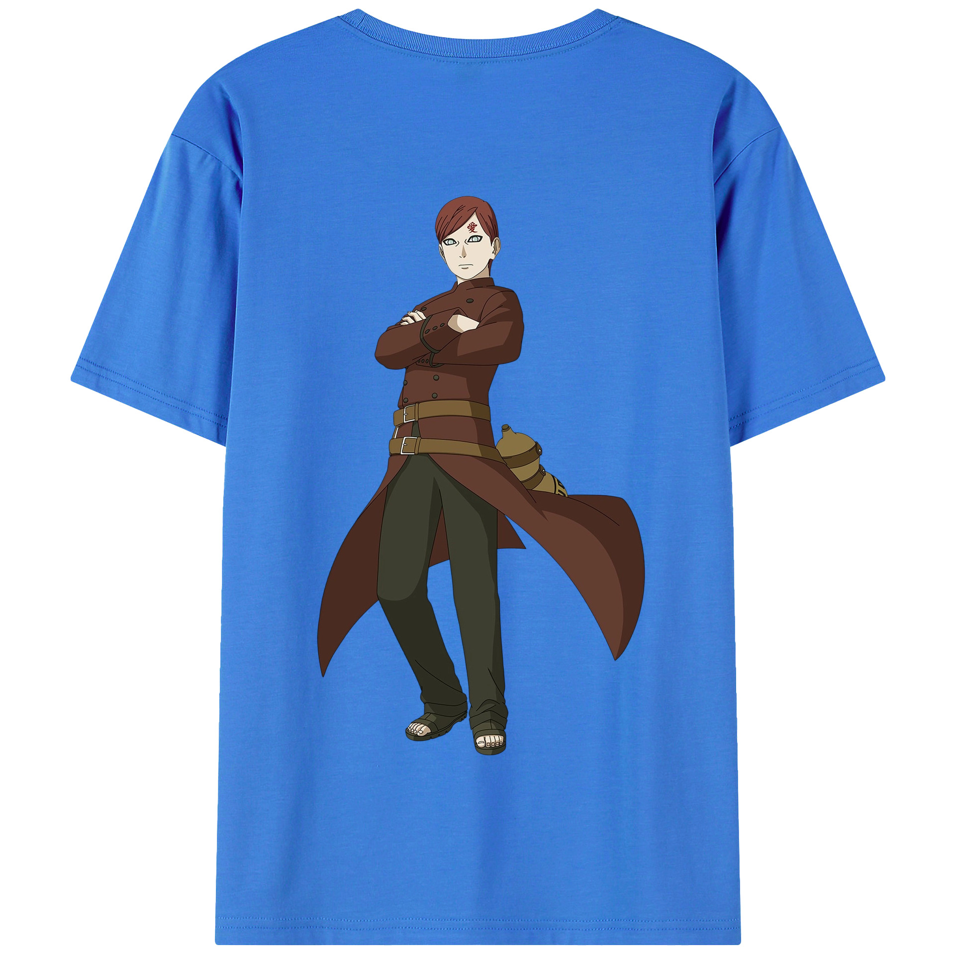 （画像用） NARUTO -ナルト- ガアラ Gaara 綿100％半袖Tシャツ（背面プリント）