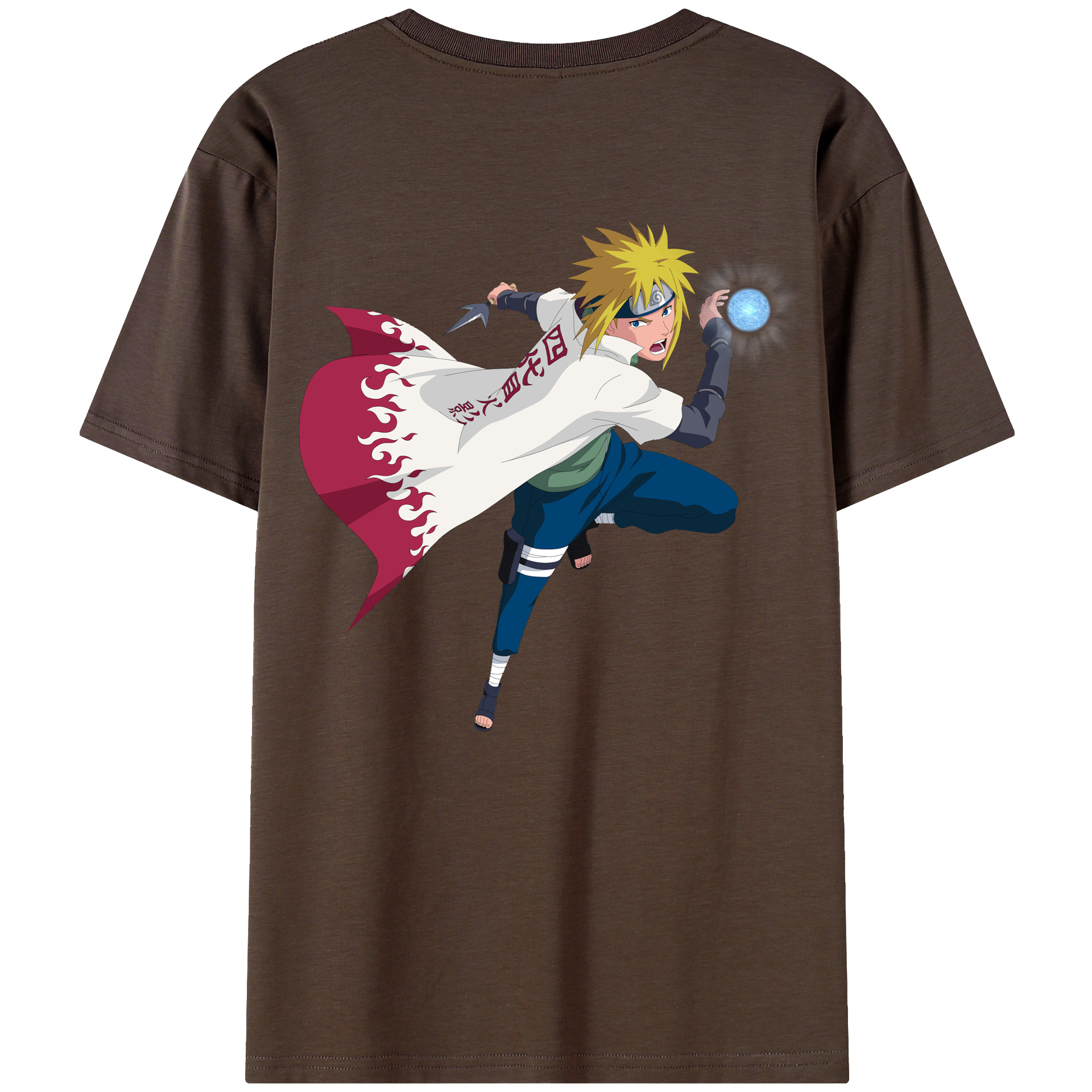 （画像用） NARUTO -ナルト- 波風 ミナト Namikaze Minato 綿100％半袖Tシャツ（背面プリント）
