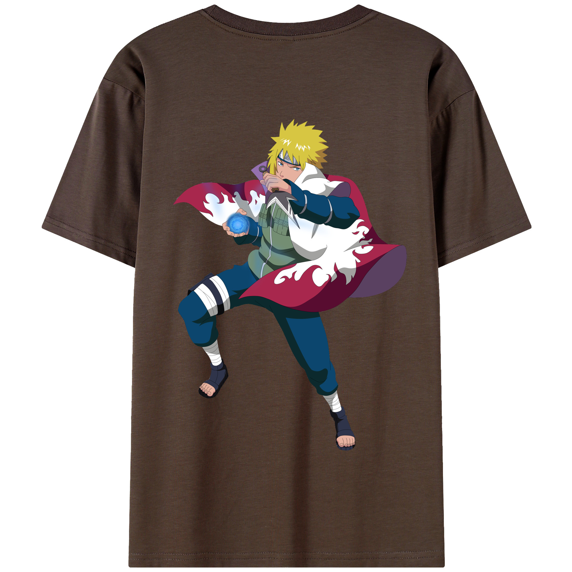 （画像用） NARUTO -ナルト- 波風 ミナト Namikaze Minato 綿100％半袖Tシャツ（背面プリント）