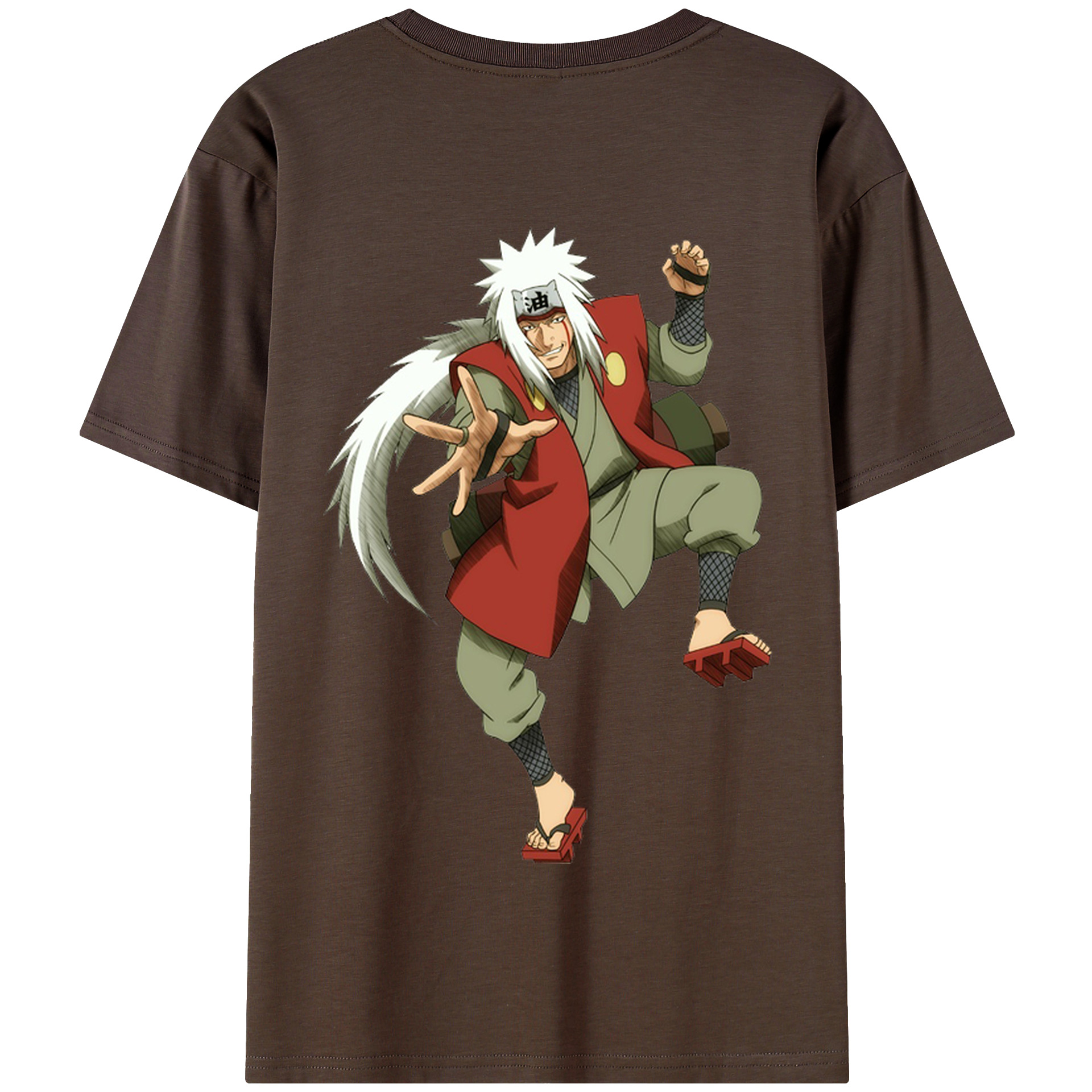 （画像用） NARUTO -ナルト- 自来也（じらいや） Jiraiya 綿100％半袖Tシャツ（背面プリント）