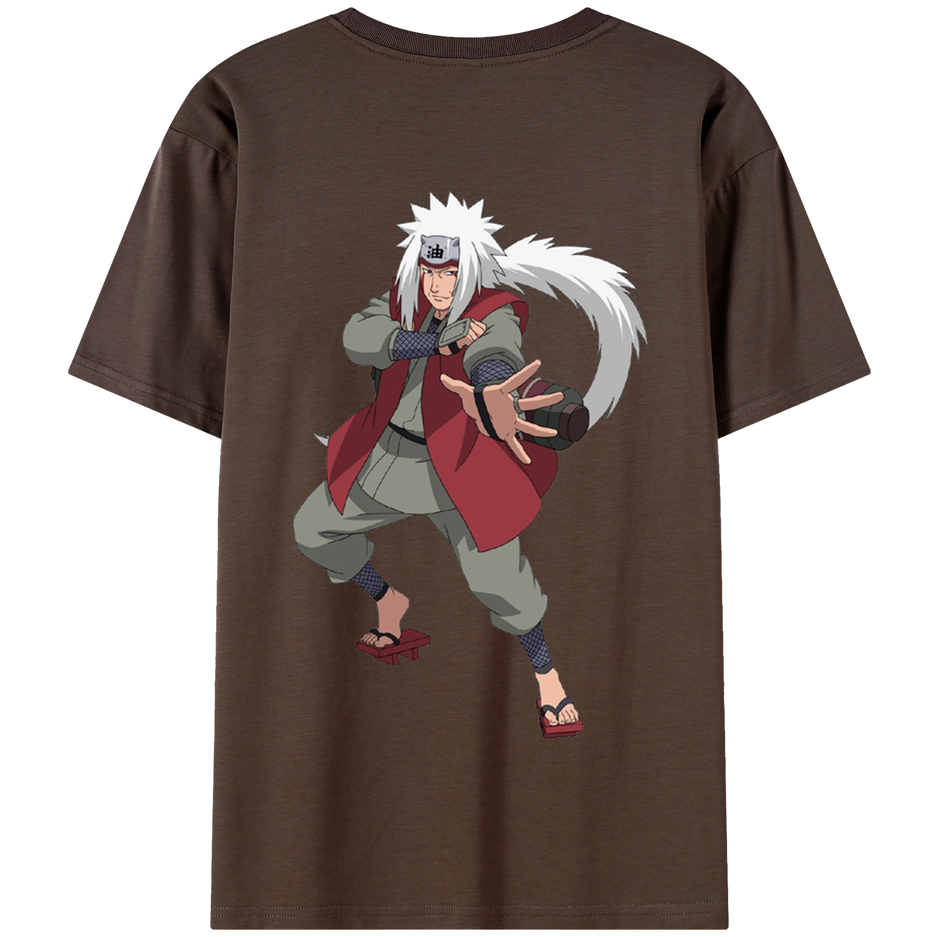 （画像用） NARUTO -ナルト- 自来也（じらいや） Jiraiya 綿100％半袖Tシャツ（背面プリント）