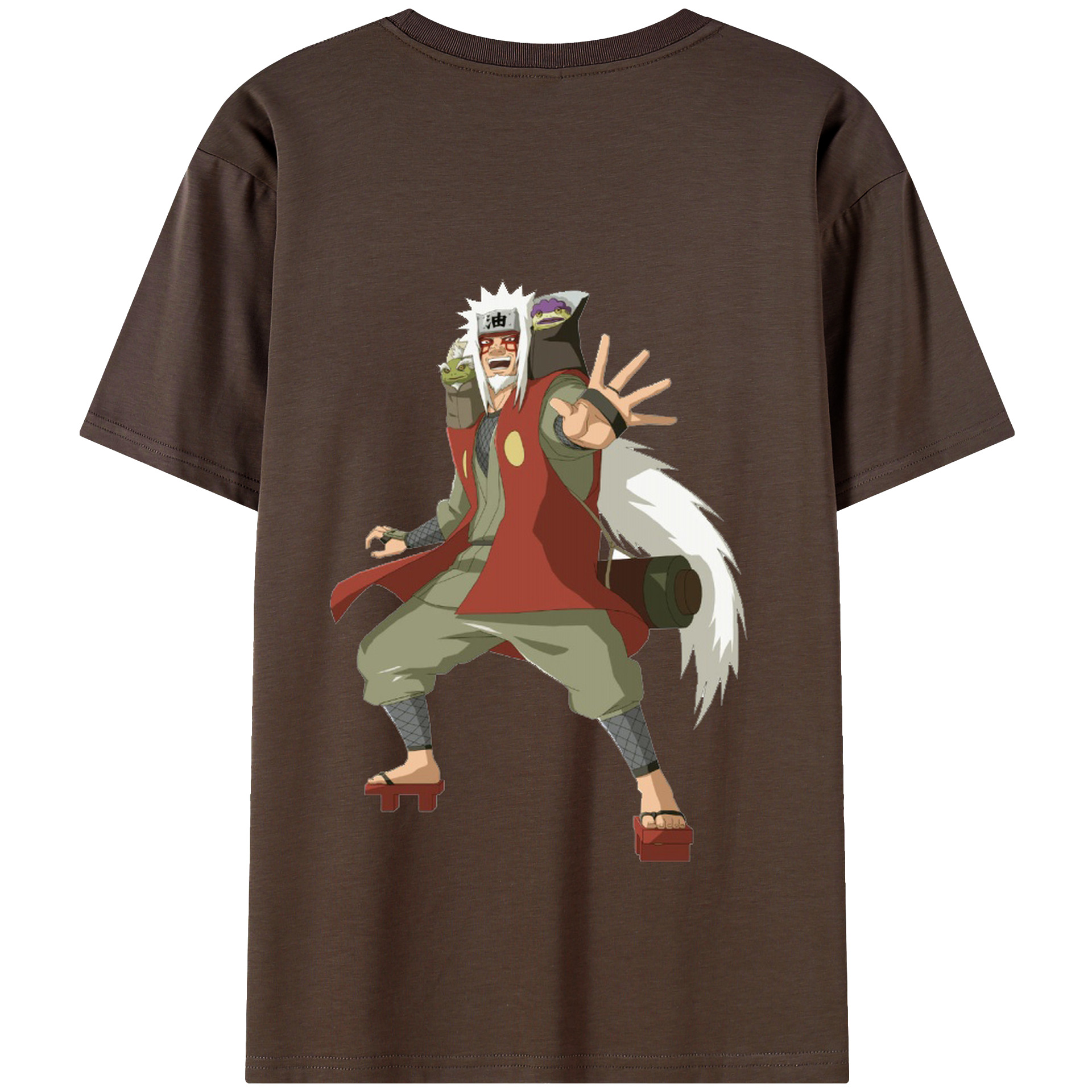 （画像用） NARUTO -ナルト- 自来也（じらいや） Jiraiya 綿100％半袖Tシャツ（背面プリント）