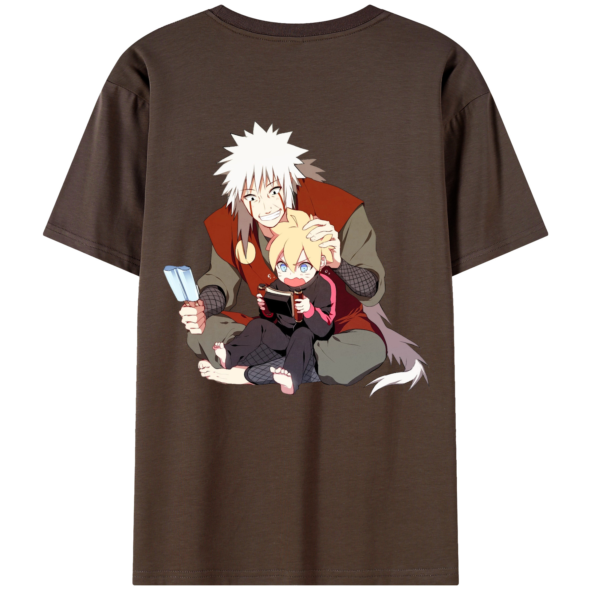 （画像用） NARUTO -ナルト- 自来也（じらいや） Jiraiya 綿100％半袖Tシャツ（背面プリント）