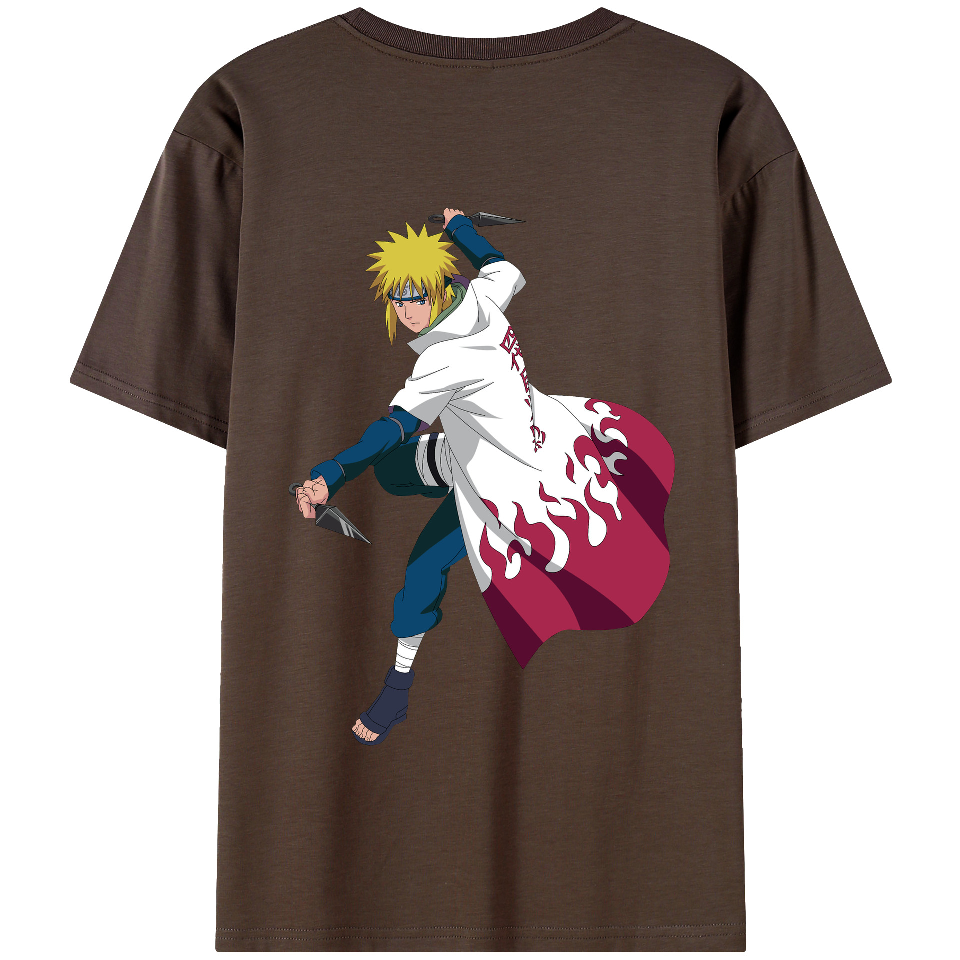 （画像用） NARUTO -ナルト- 波風 ミナト Namikaze Minato 綿100％半袖Tシャツ（背面プリント）