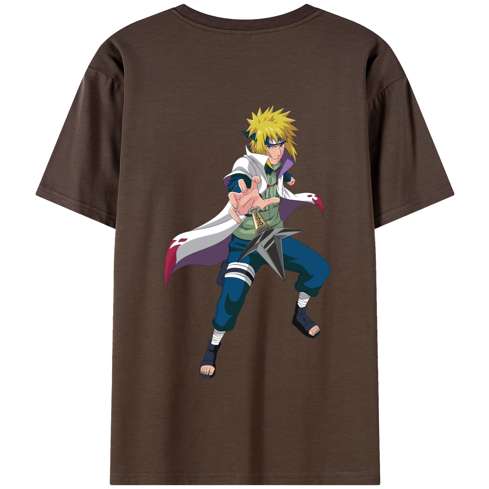 （画像用） NARUTO -ナルト- 波風 ミナト Namikaze Minato 綿100％半袖Tシャツ（背面プリント）