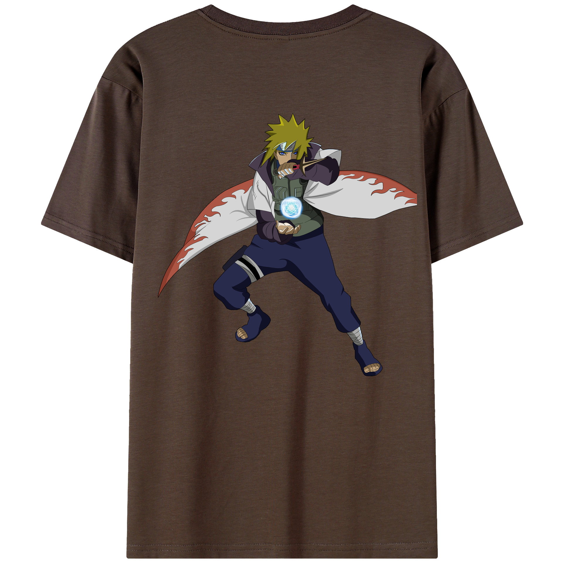 （画像用） NARUTO -ナルト- 波風 ミナト Namikaze Minato 綿100％半袖Tシャツ（背面プリント）