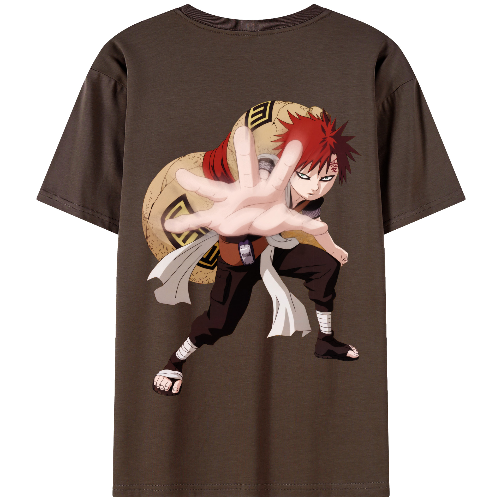 （画像用） NARUTO -ナルト- ガアラ Gaara 綿100％半袖Tシャツ（背面プリント）