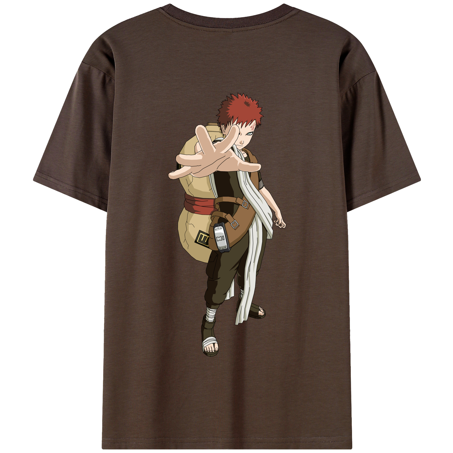 （画像用） NARUTO -ナルト- ガアラ Gaara 綿100％半袖Tシャツ（背面プリント）