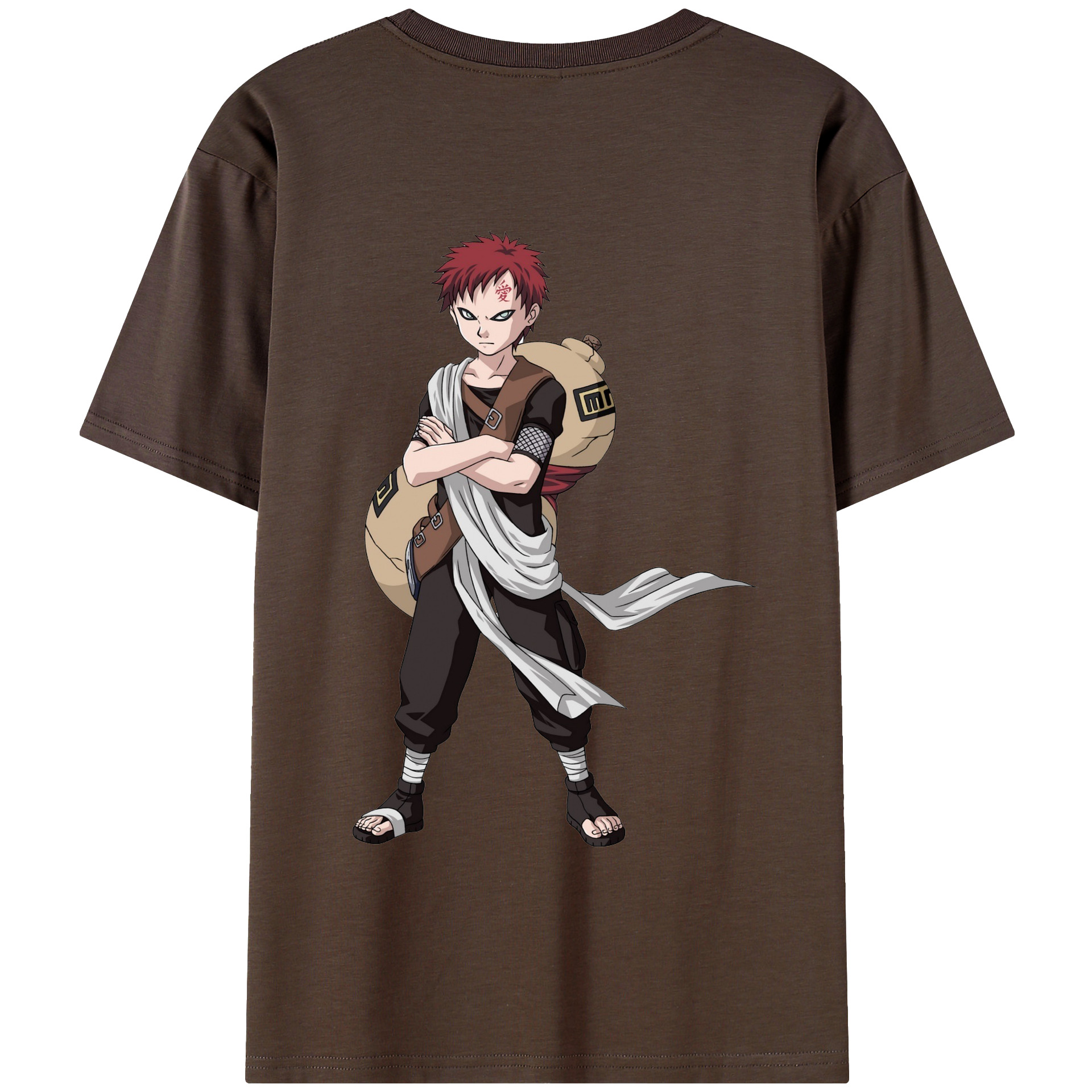 （画像用） NARUTO -ナルト- ガアラ Gaara 綿100％半袖Tシャツ（背面プリント）