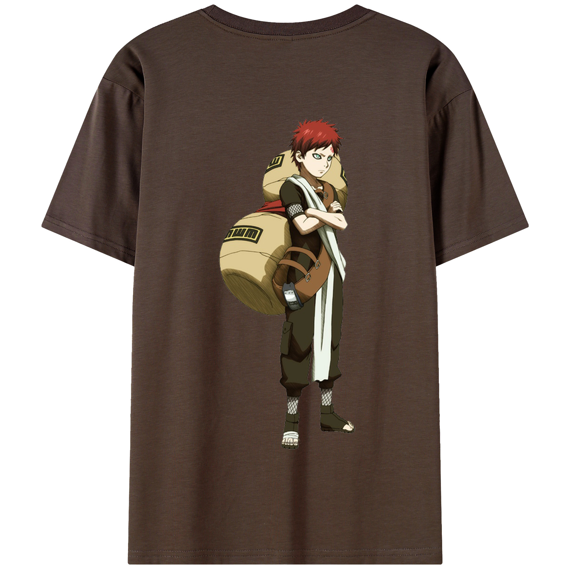 （画像用） NARUTO -ナルト- ガアラ Gaara 綿100％半袖Tシャツ（背面プリント）