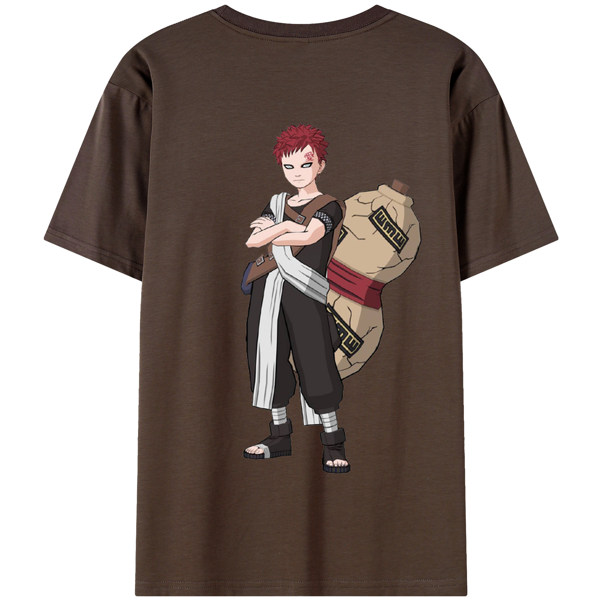 （画像用） NARUTO -ナルト- ガアラ Gaara 綿100％半袖Tシャツ（背面プリント）