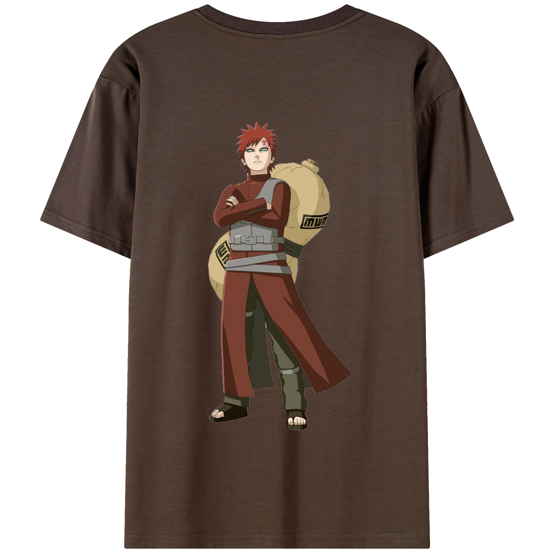 （画像用） NARUTO -ナルト- ガアラ Gaara 綿100％半袖Tシャツ（背面プリント）