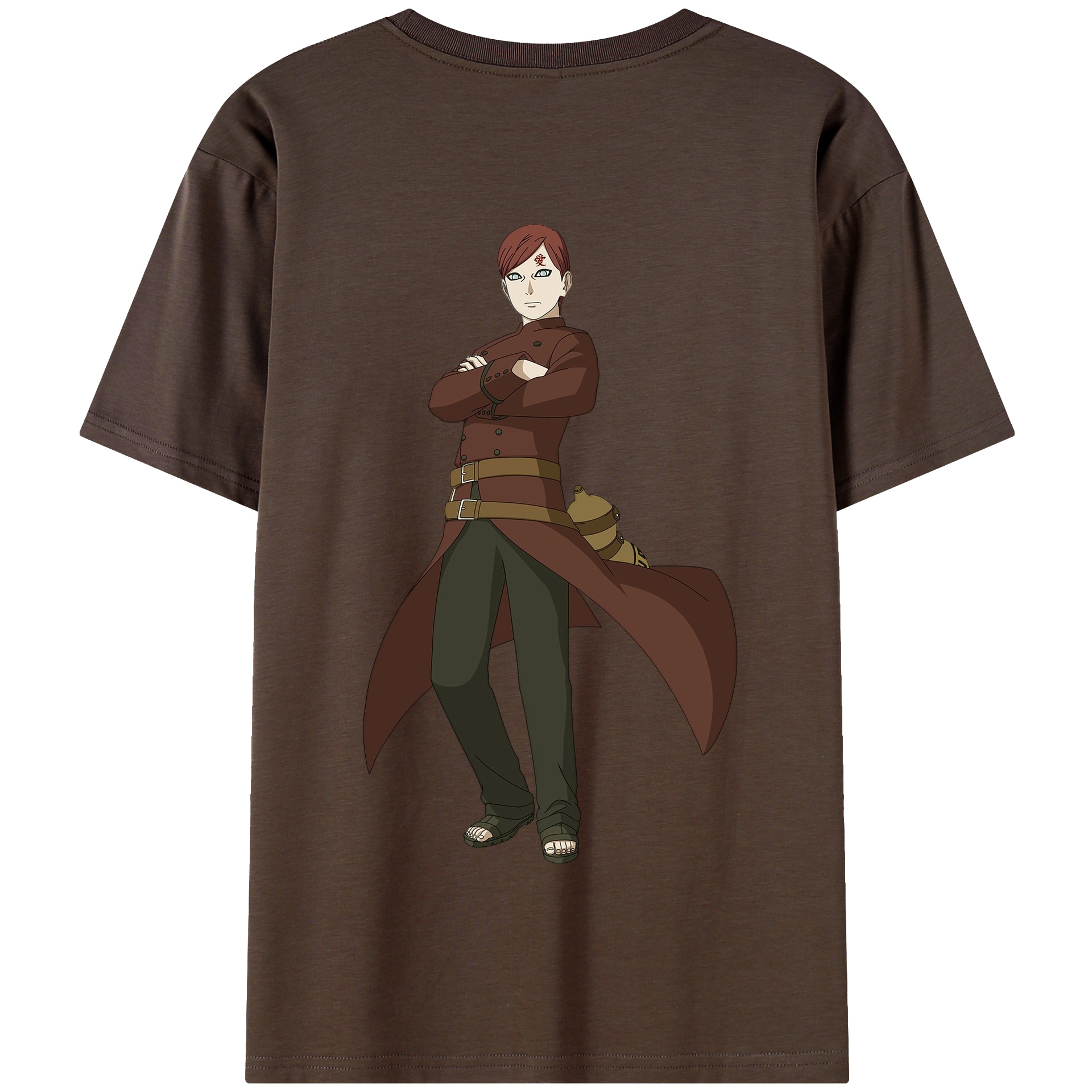 （画像用） NARUTO -ナルト- ガアラ Gaara 綿100％半袖Tシャツ（背面プリント）