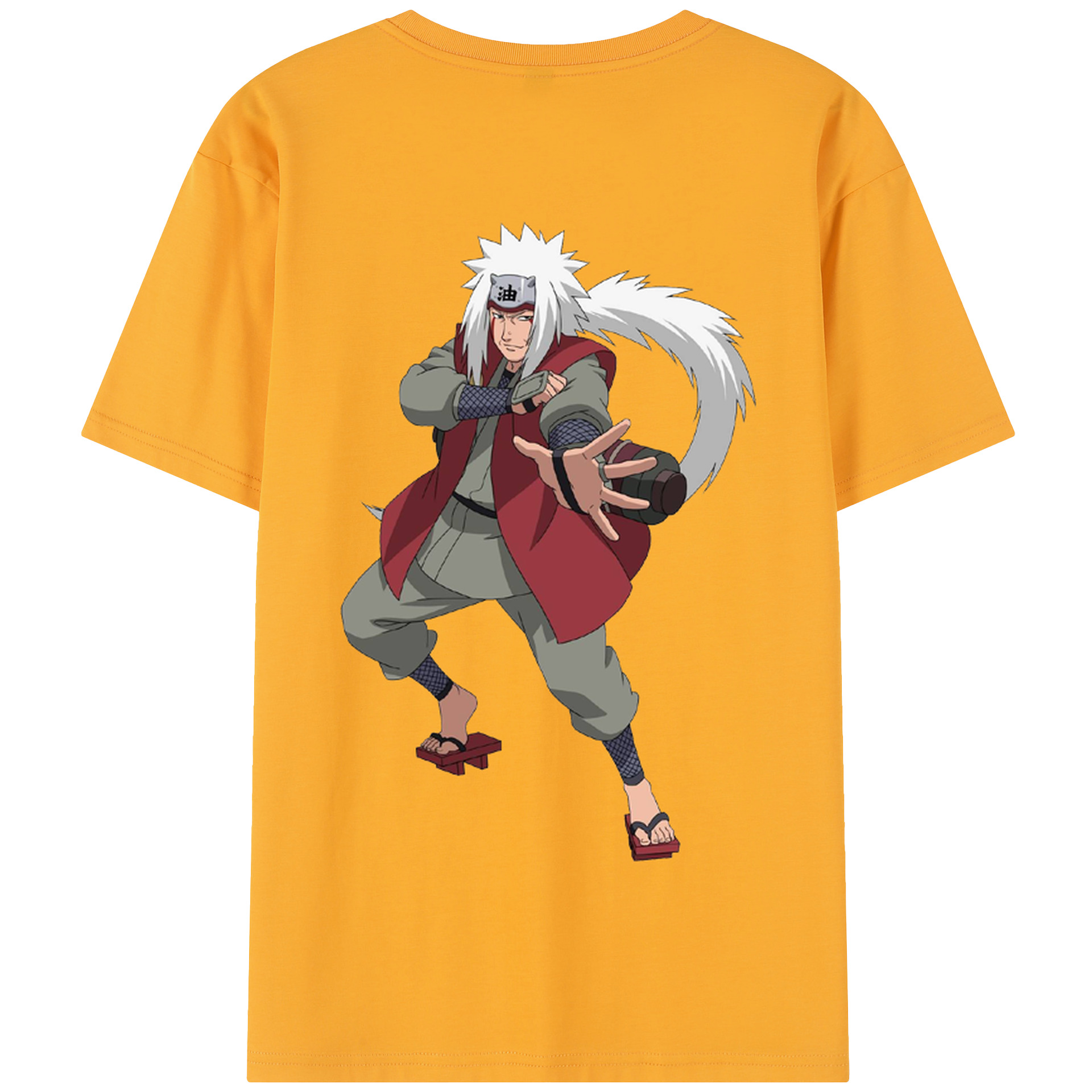 （画像用） NARUTO -ナルト- 自来也（じらいや） Jiraiya 綿100％半袖Tシャツ（背面プリント）