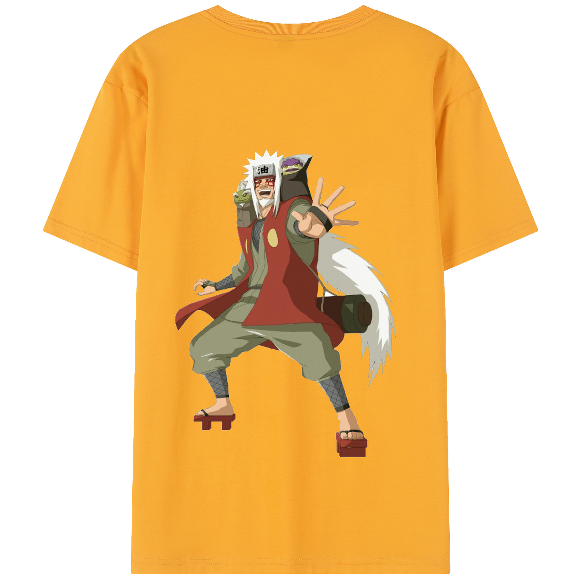 （画像用） NARUTO -ナルト- 自来也（じらいや） Jiraiya 綿100％半袖Tシャツ（背面プリント）
