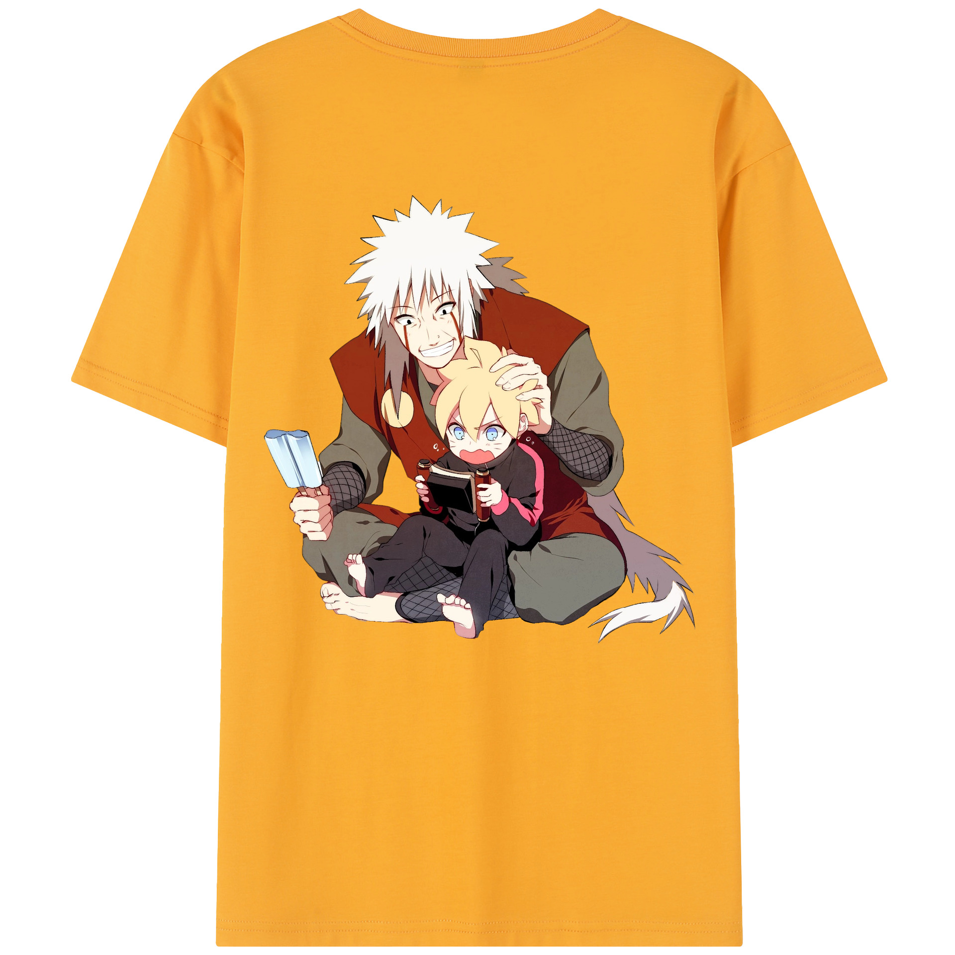（画像用） NARUTO -ナルト- 自来也（じらいや） Jiraiya 綿100％半袖Tシャツ（背面プリント）