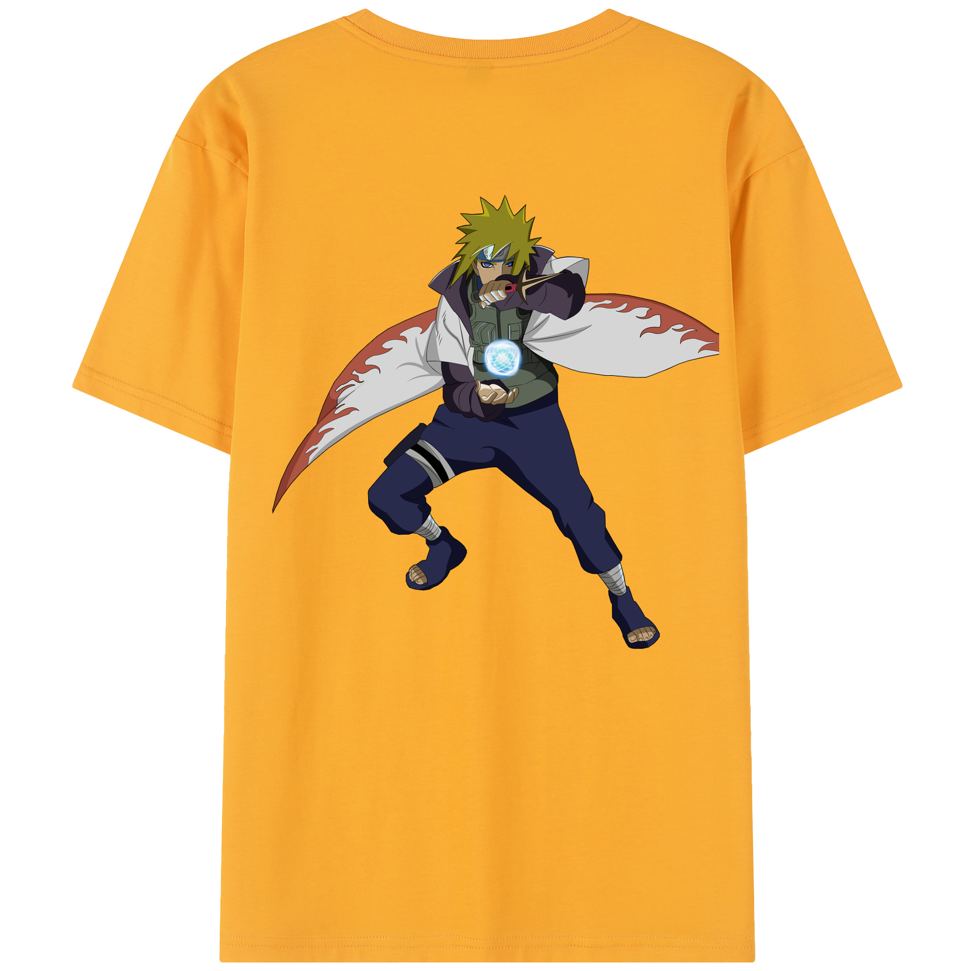 （画像用） NARUTO -ナルト- 波風 ミナト Namikaze Minato 綿100％半袖Tシャツ（背面プリント）