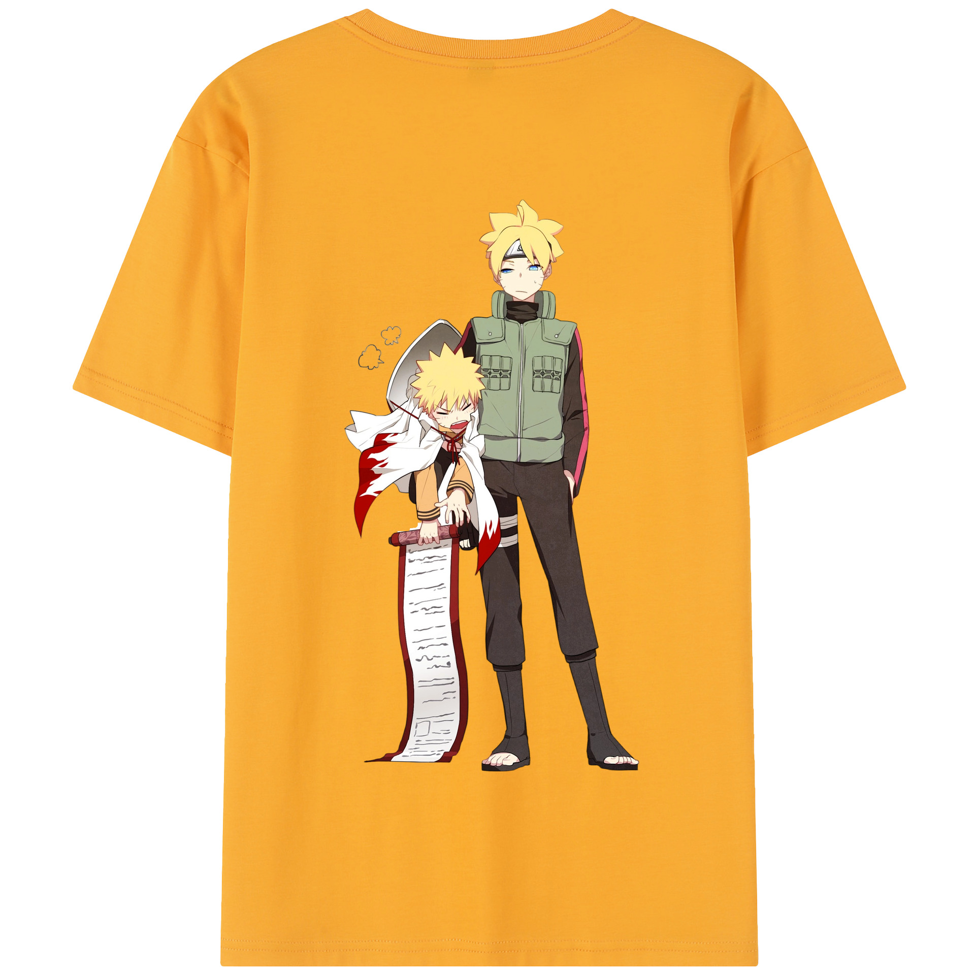 （画像用） NARUTO -ナルト- 波風 ミナト Namikaze Minato 綿100％半袖Tシャツ（背面プリント）