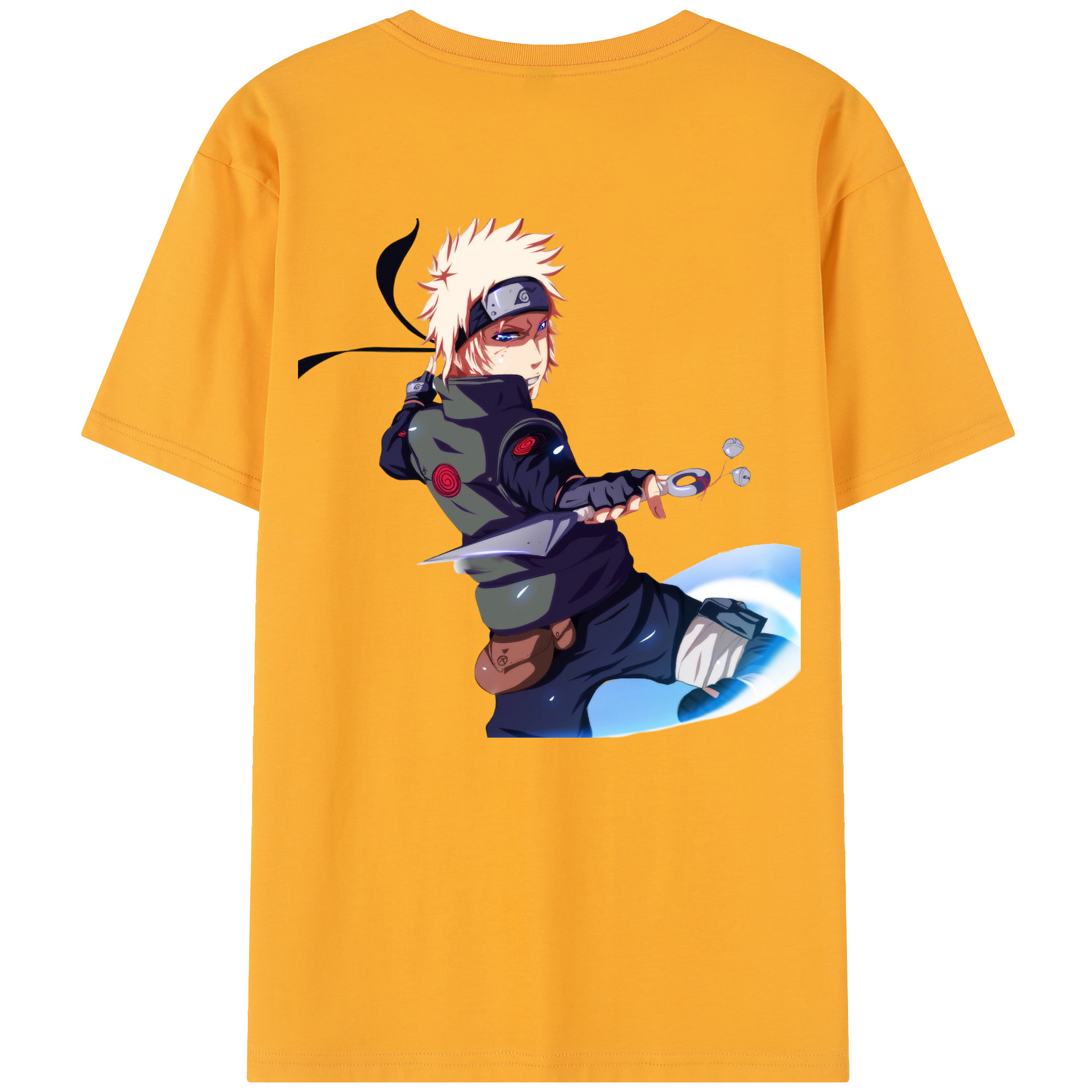 （画像用） NARUTO -ナルト- 波風 ミナト Namikaze Minato 綿100％半袖Tシャツ（背面プリント）
