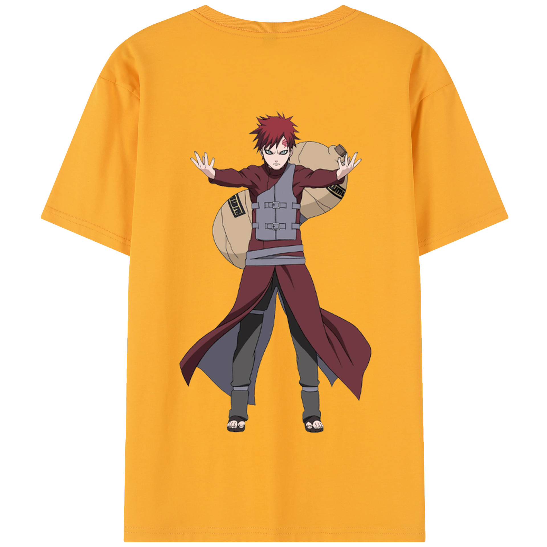 （画像用） NARUTO -ナルト- ガアラ Gaara 綿100％半袖Tシャツ（背面プリント）