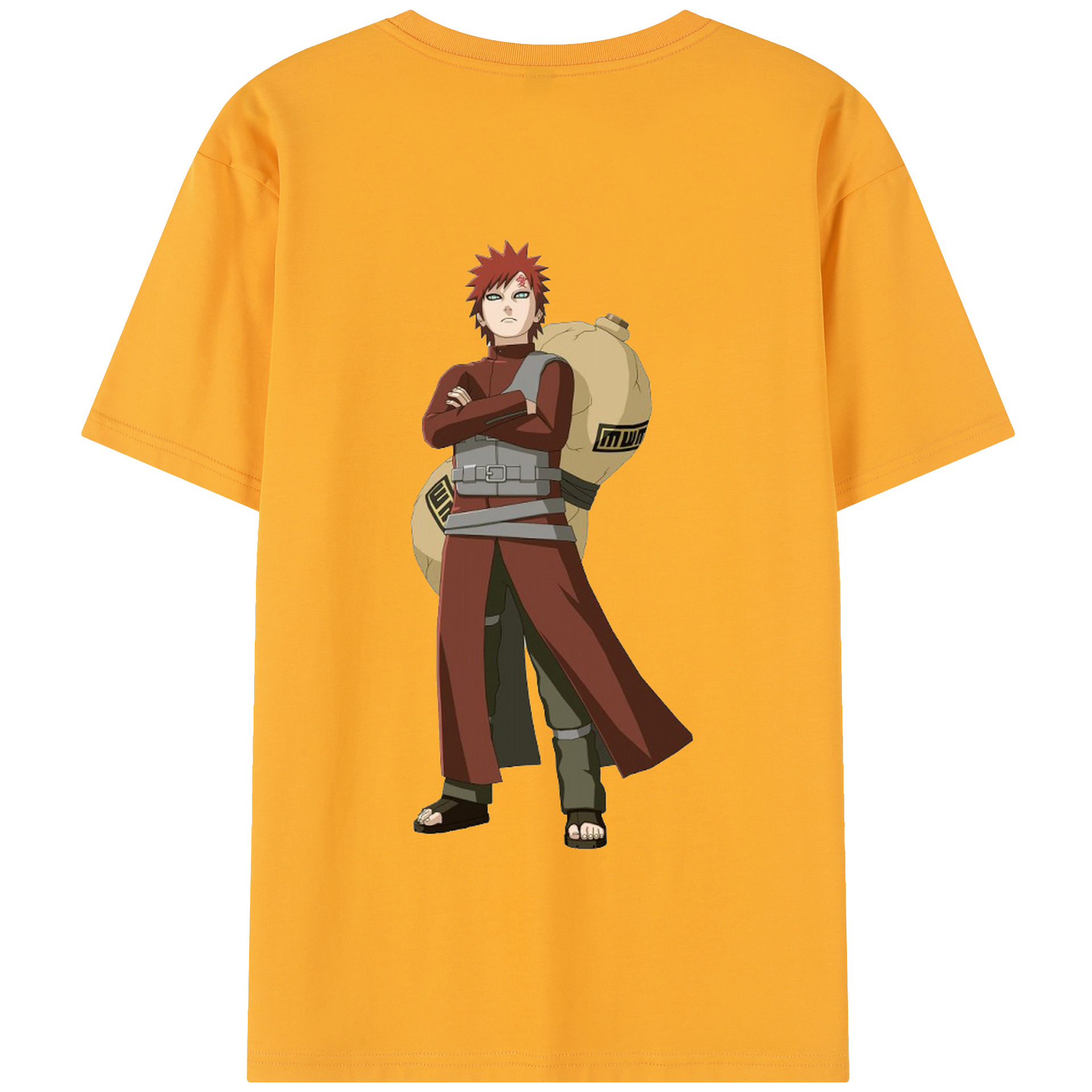 （画像用） NARUTO -ナルト- ガアラ Gaara 綿100％半袖Tシャツ（背面プリント）