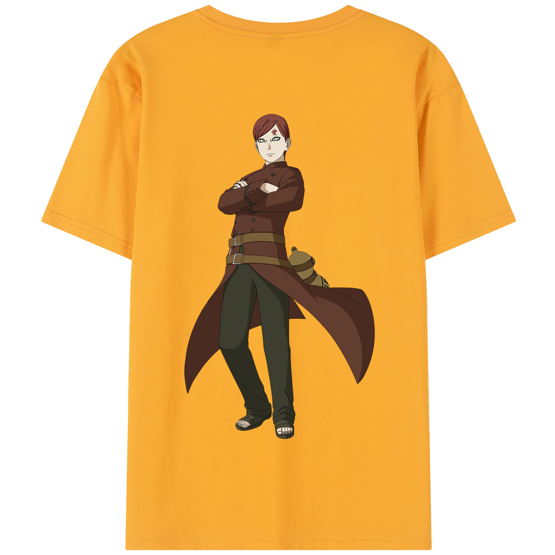 （画像用） NARUTO -ナルト- ガアラ Gaara 綿100％半袖Tシャツ（背面プリント）