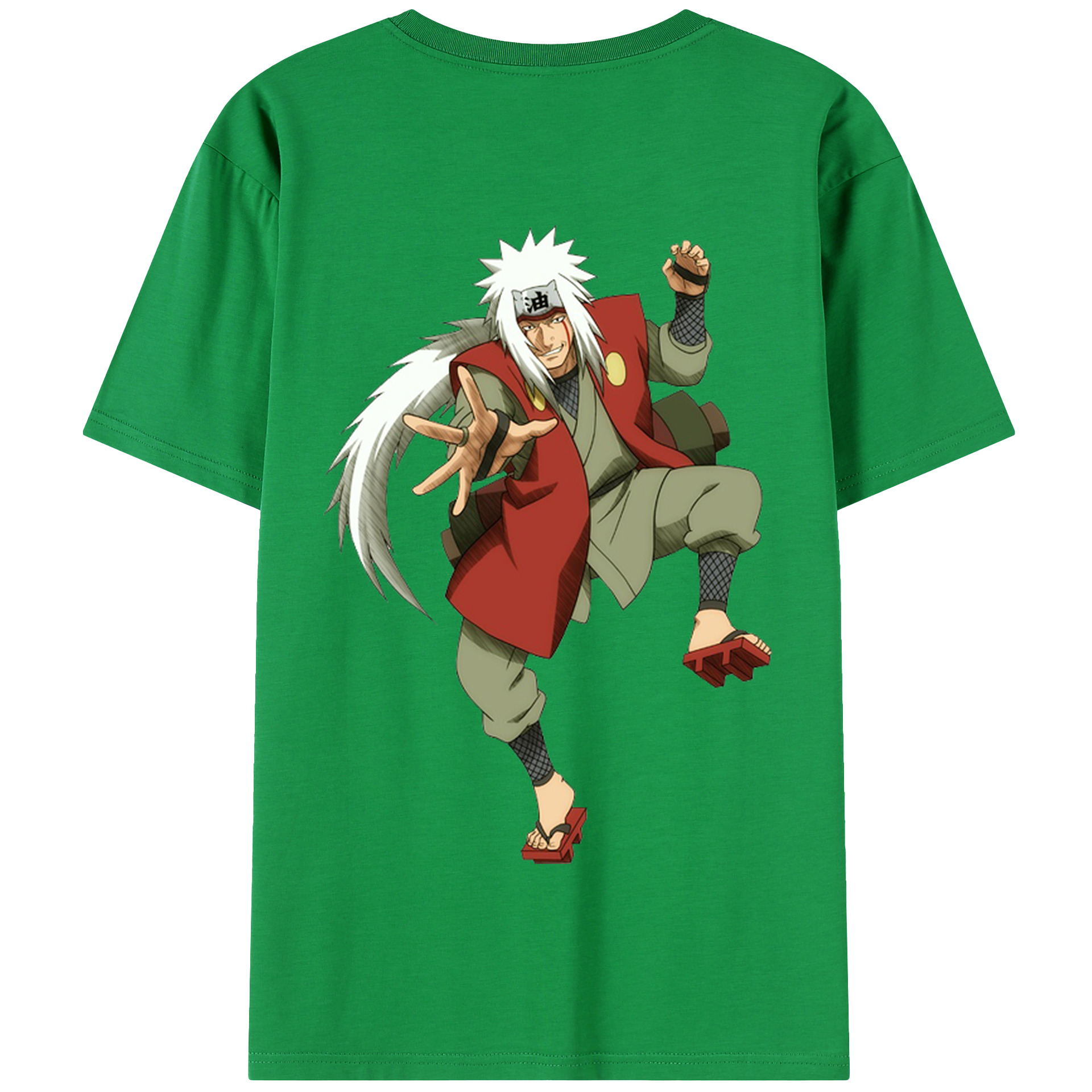 （画像用） NARUTO -ナルト- 自来也（じらいや） Jiraiya 綿100％半袖Tシャツ（背面プリント）