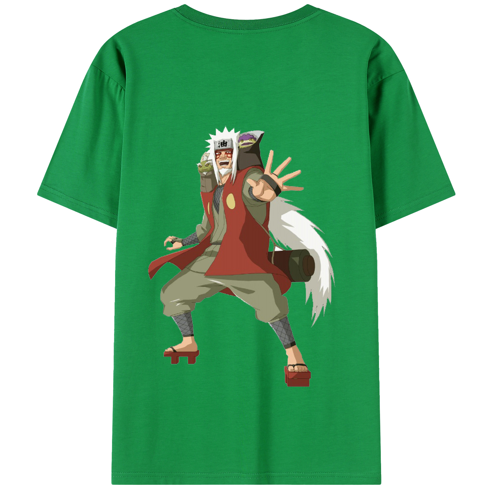 （画像用） NARUTO -ナルト- 自来也（じらいや） Jiraiya 綿100％半袖Tシャツ（背面プリント）