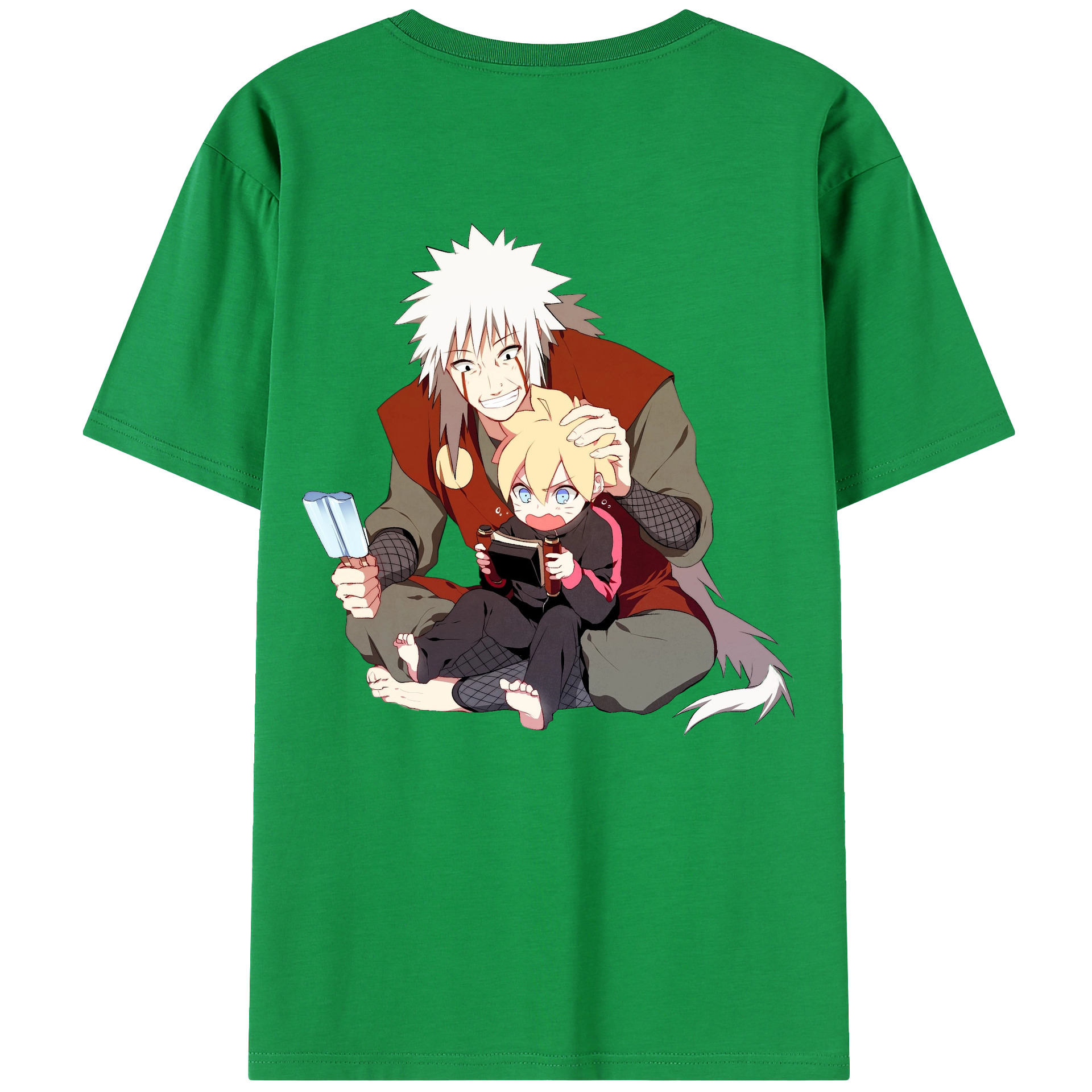 （画像用） NARUTO -ナルト- 自来也（じらいや） Jiraiya 綿100％半袖Tシャツ（背面プリント）