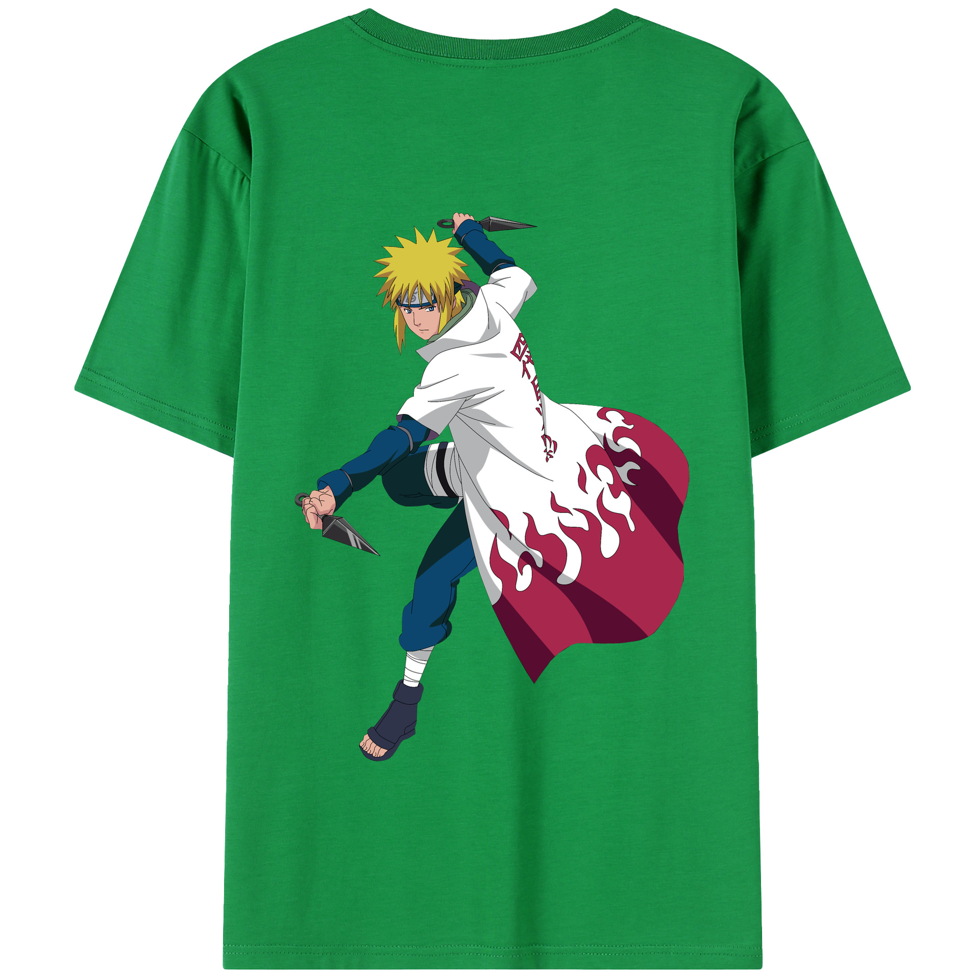 （画像用） NARUTO -ナルト- 波風 ミナト Namikaze Minato 綿100％半袖Tシャツ（背面プリント）