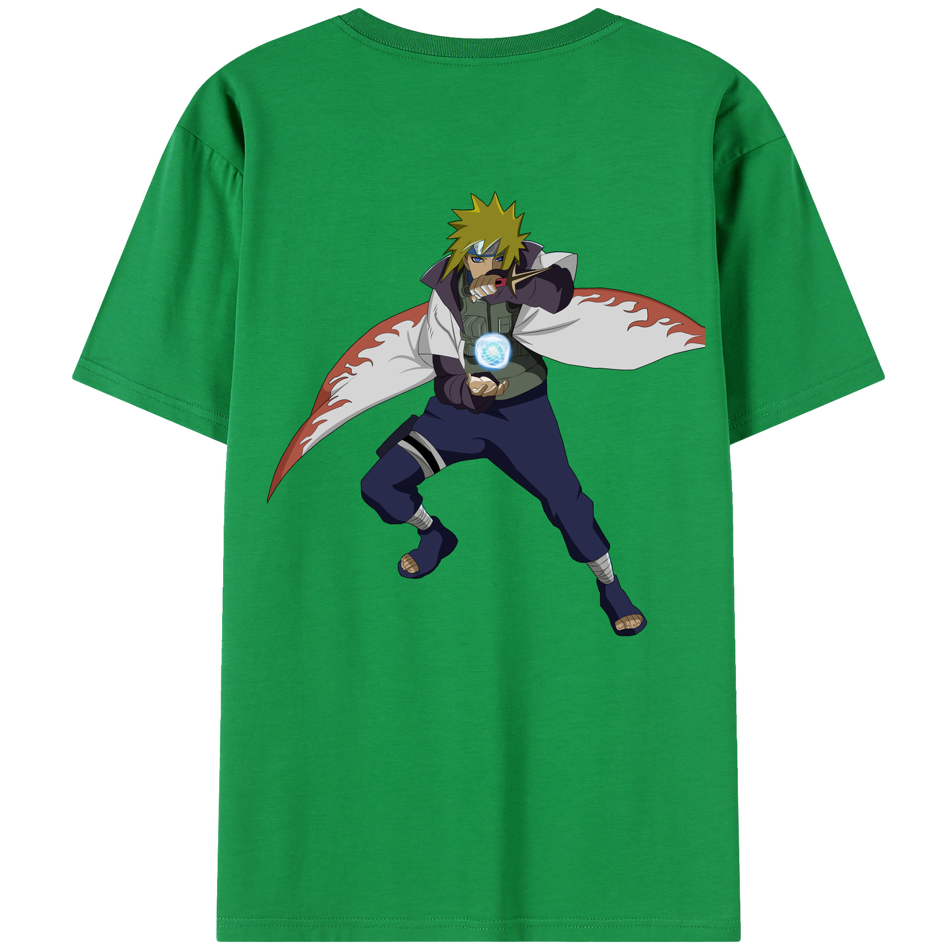 （画像用） NARUTO -ナルト- 波風 ミナト Namikaze Minato 綿100％半袖Tシャツ（背面プリント）