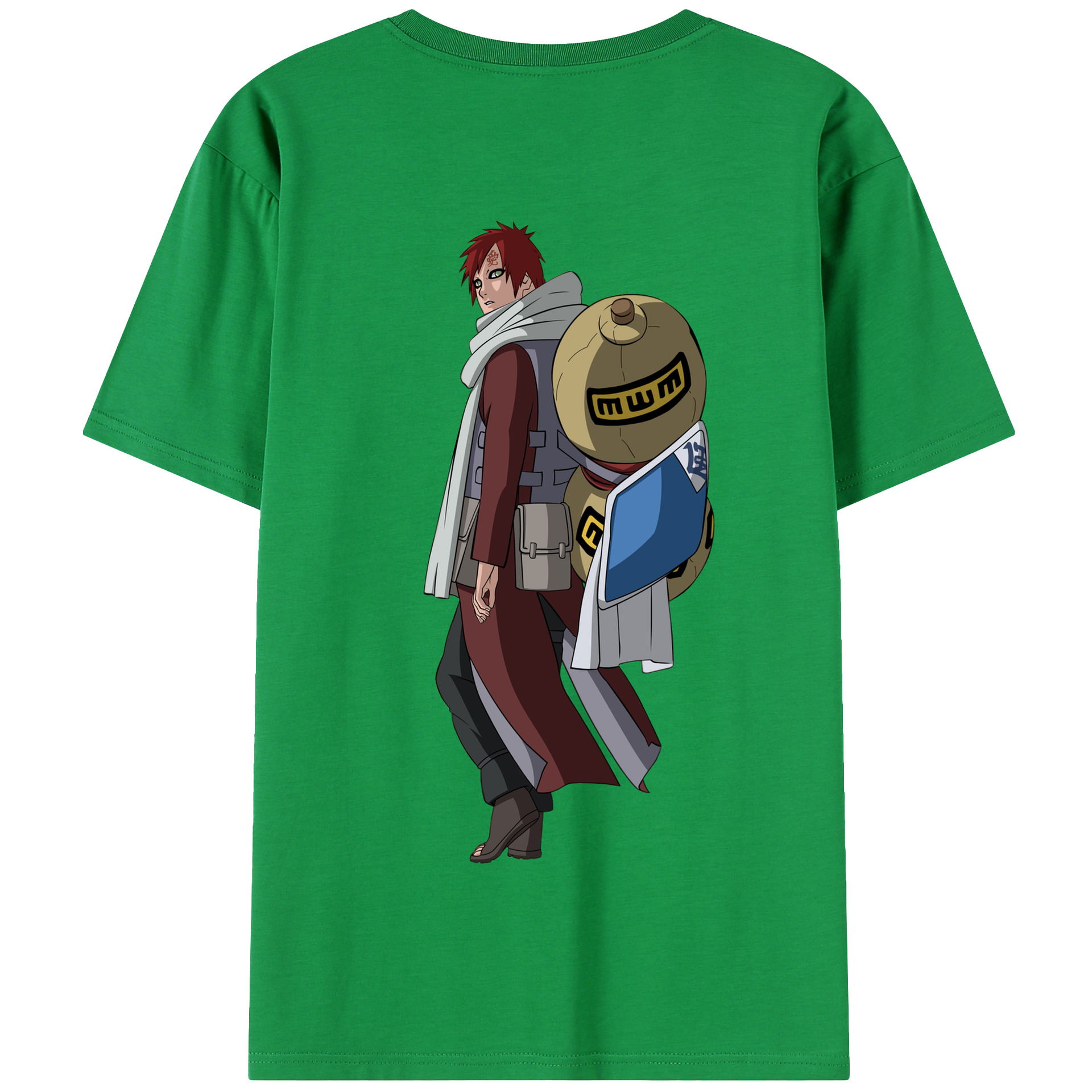 （画像用） NARUTO -ナルト- ガアラ Gaara 綿100％半袖Tシャツ（背面プリント）