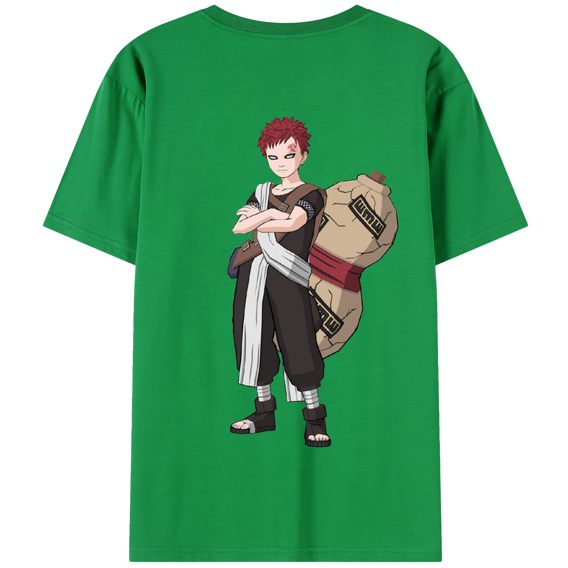 （画像用） NARUTO -ナルト- ガアラ Gaara 綿100％半袖Tシャツ（背面プリント）