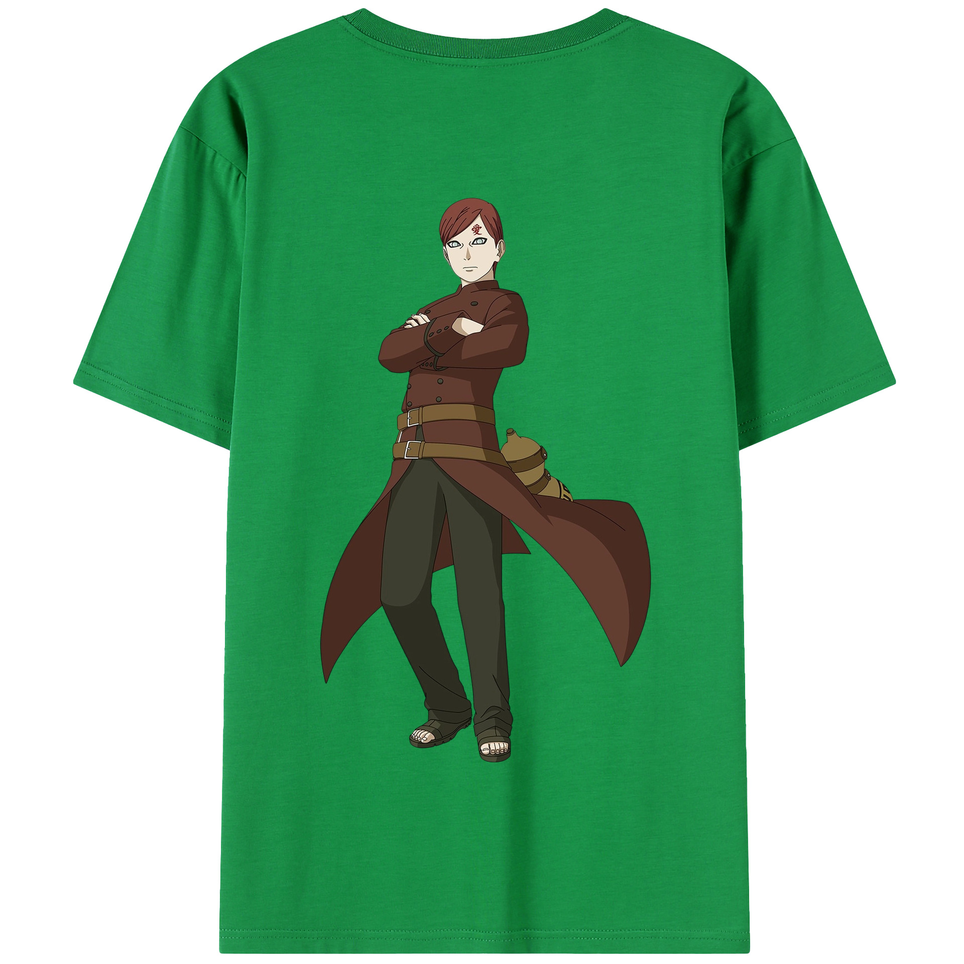 （画像用） NARUTO -ナルト- ガアラ Gaara 綿100％半袖Tシャツ（背面プリント）