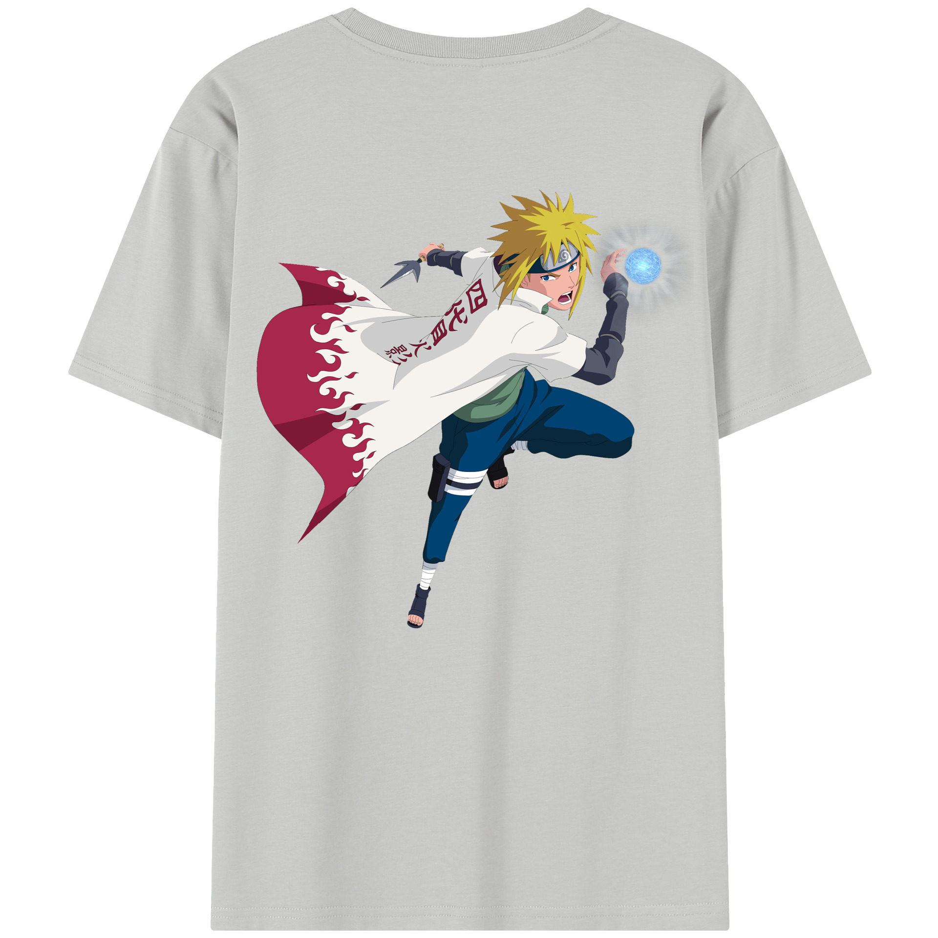 （画像用） NARUTO -ナルト- 波風 ミナト Namikaze Minato 綿100％半袖Tシャツ（背面プリント）