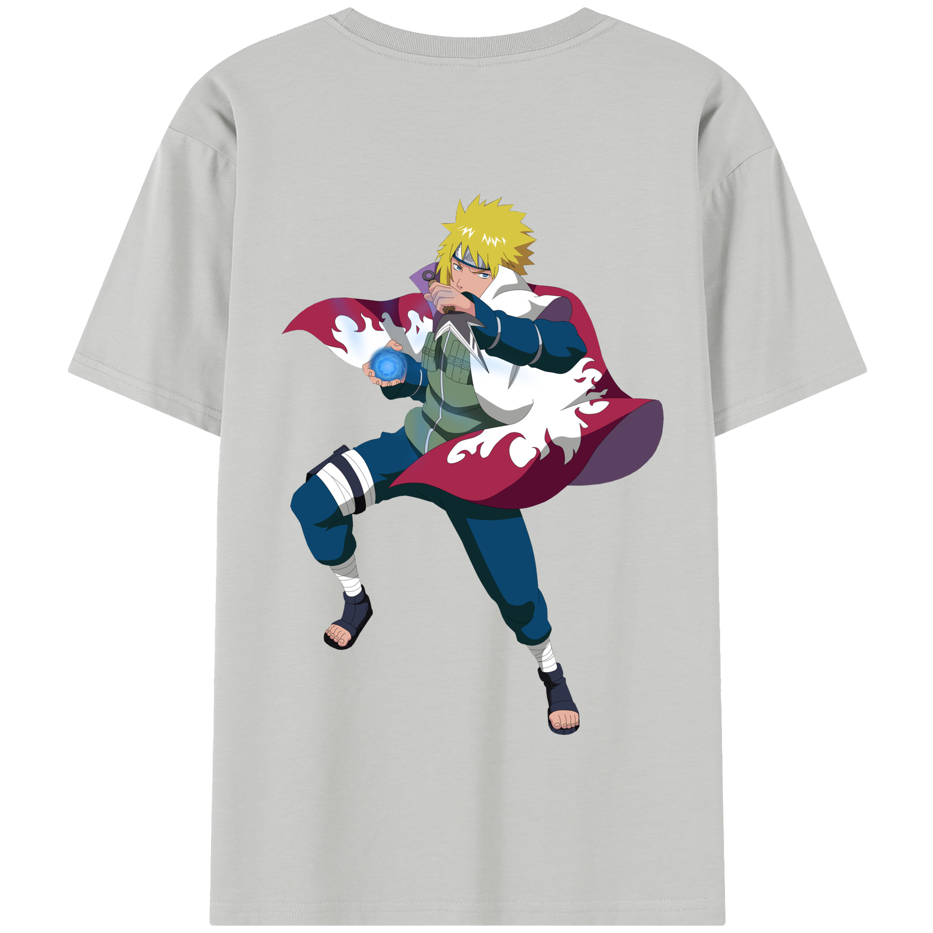 （画像用） NARUTO -ナルト- 波風 ミナト Namikaze Minato 綿100％半袖Tシャツ（背面プリント）