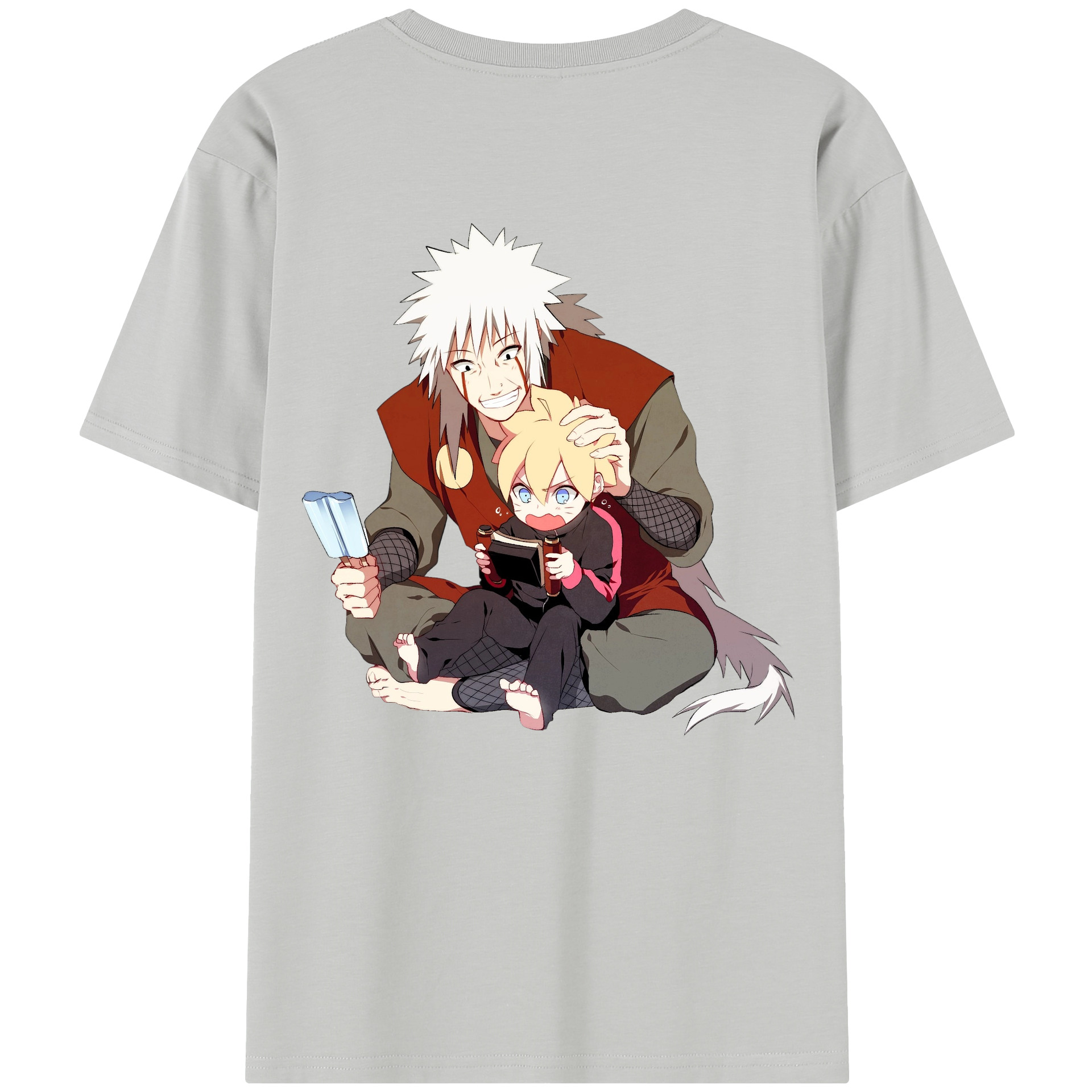 （画像用） NARUTO -ナルト- 自来也（じらいや） Jiraiya 綿100％半袖Tシャツ（背面プリント）