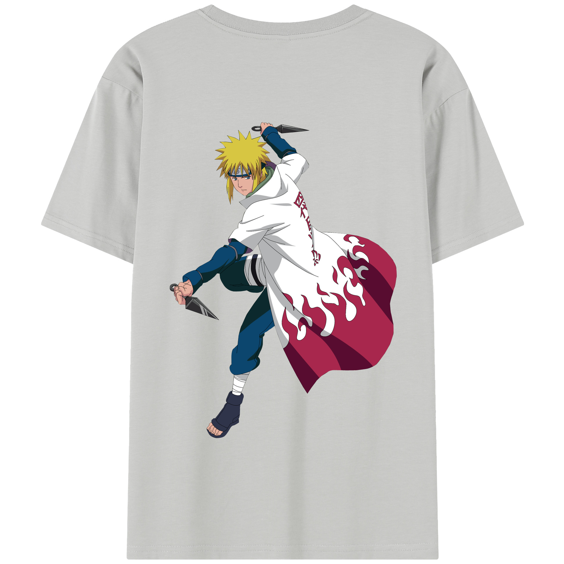 （画像用） NARUTO -ナルト- 波風 ミナト Namikaze Minato 綿100％半袖Tシャツ（背面プリント）