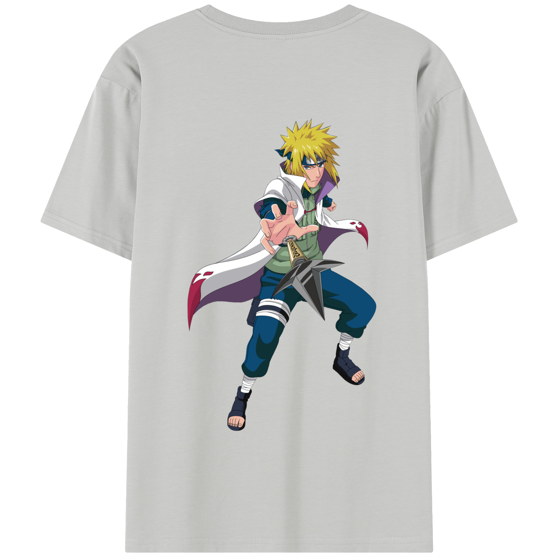 （画像用） NARUTO -ナルト- 波風 ミナト Namikaze Minato 綿100％半袖Tシャツ（背面プリント）
