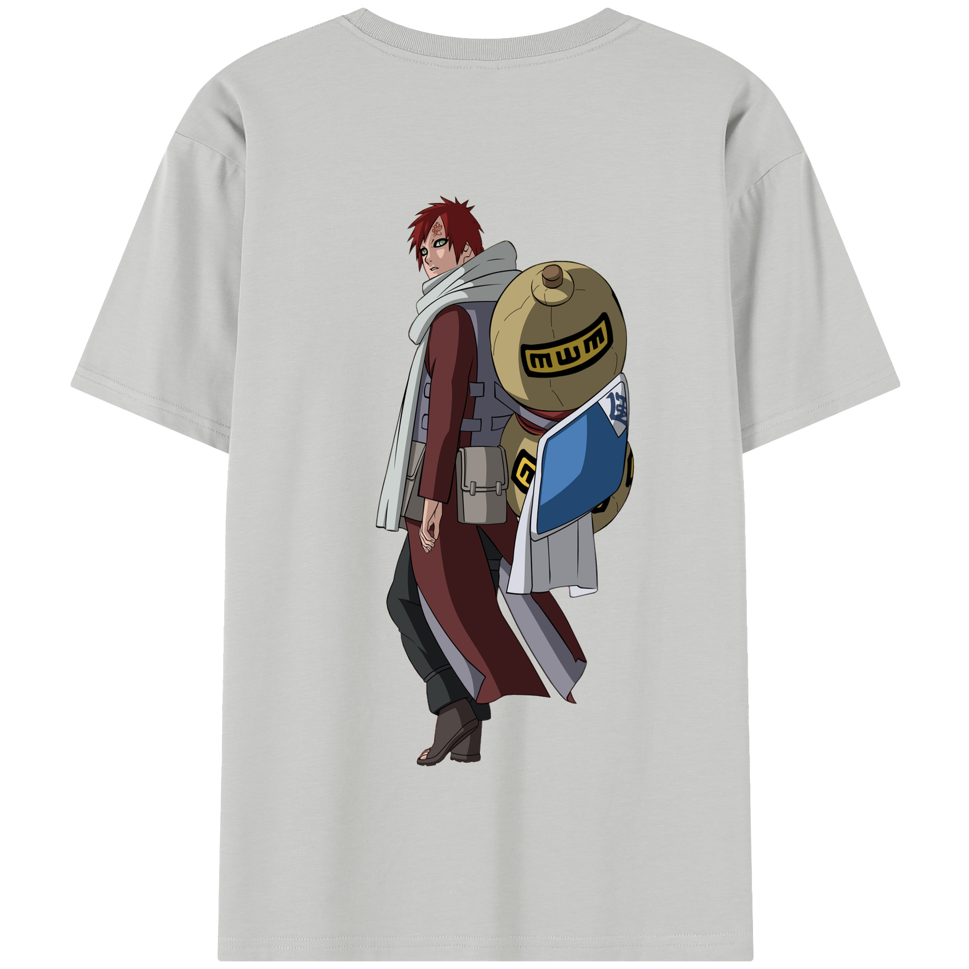 （画像用） NARUTO -ナルト- ガアラ Gaara 綿100％半袖Tシャツ（背面プリント）
