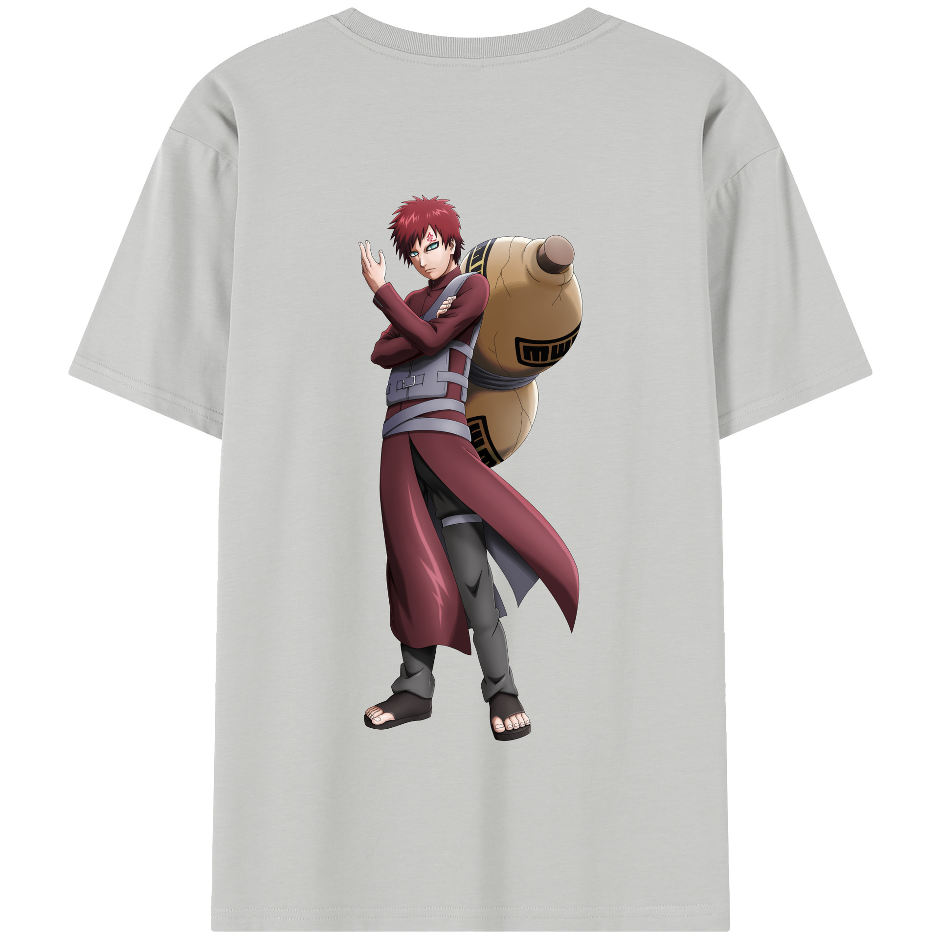 （画像用） NARUTO -ナルト- ガアラ Gaara 綿100％半袖Tシャツ（背面プリント）