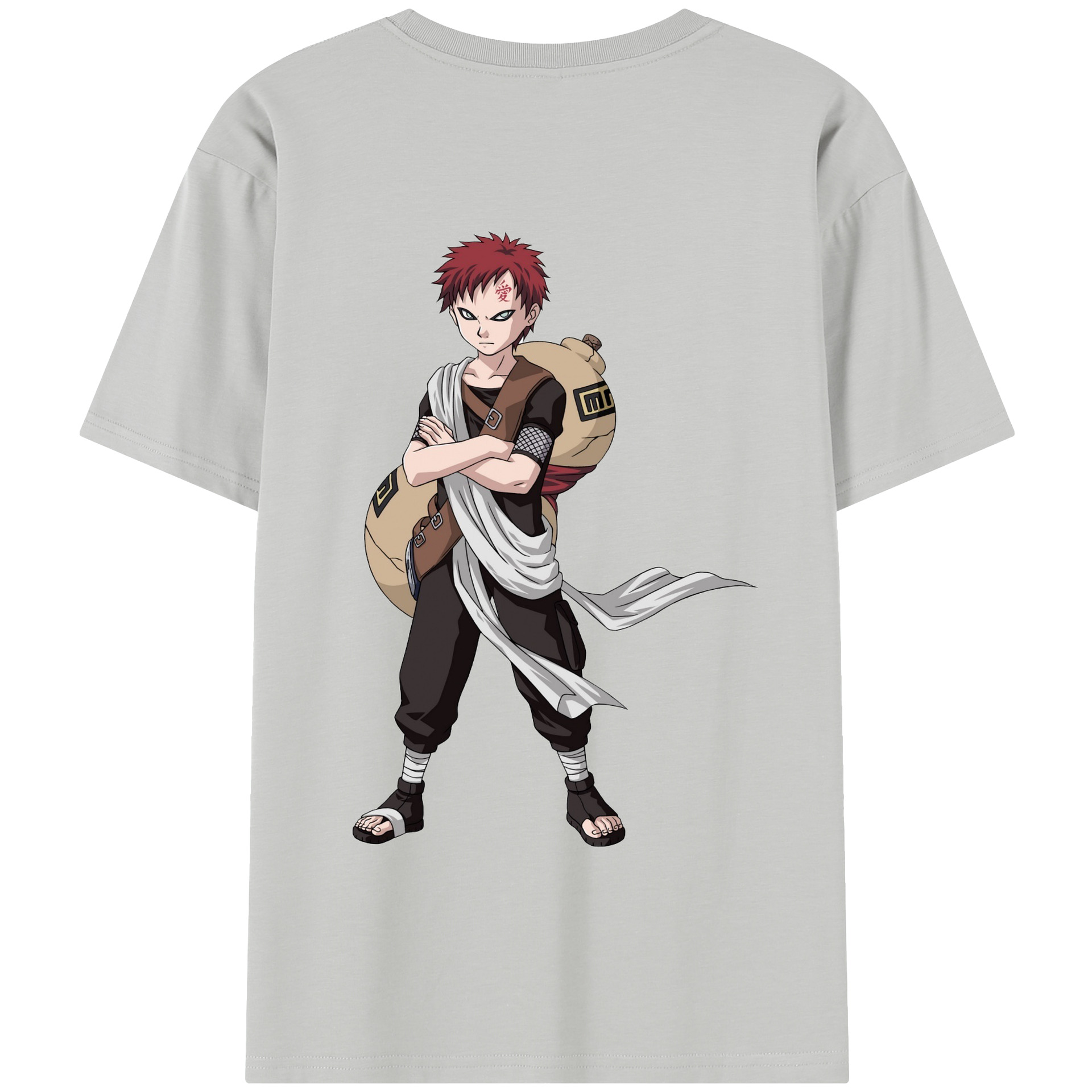 （画像用） NARUTO -ナルト- ガアラ Gaara 綿100％半袖Tシャツ（背面プリント）