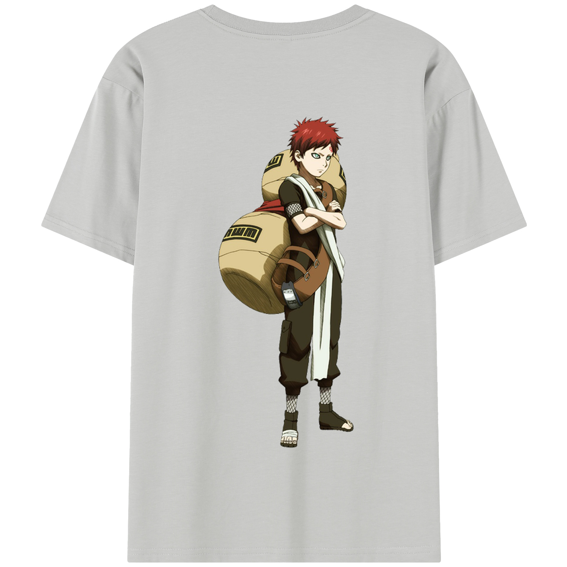 （画像用） NARUTO -ナルト- ガアラ Gaara 綿100％半袖Tシャツ（背面プリント）