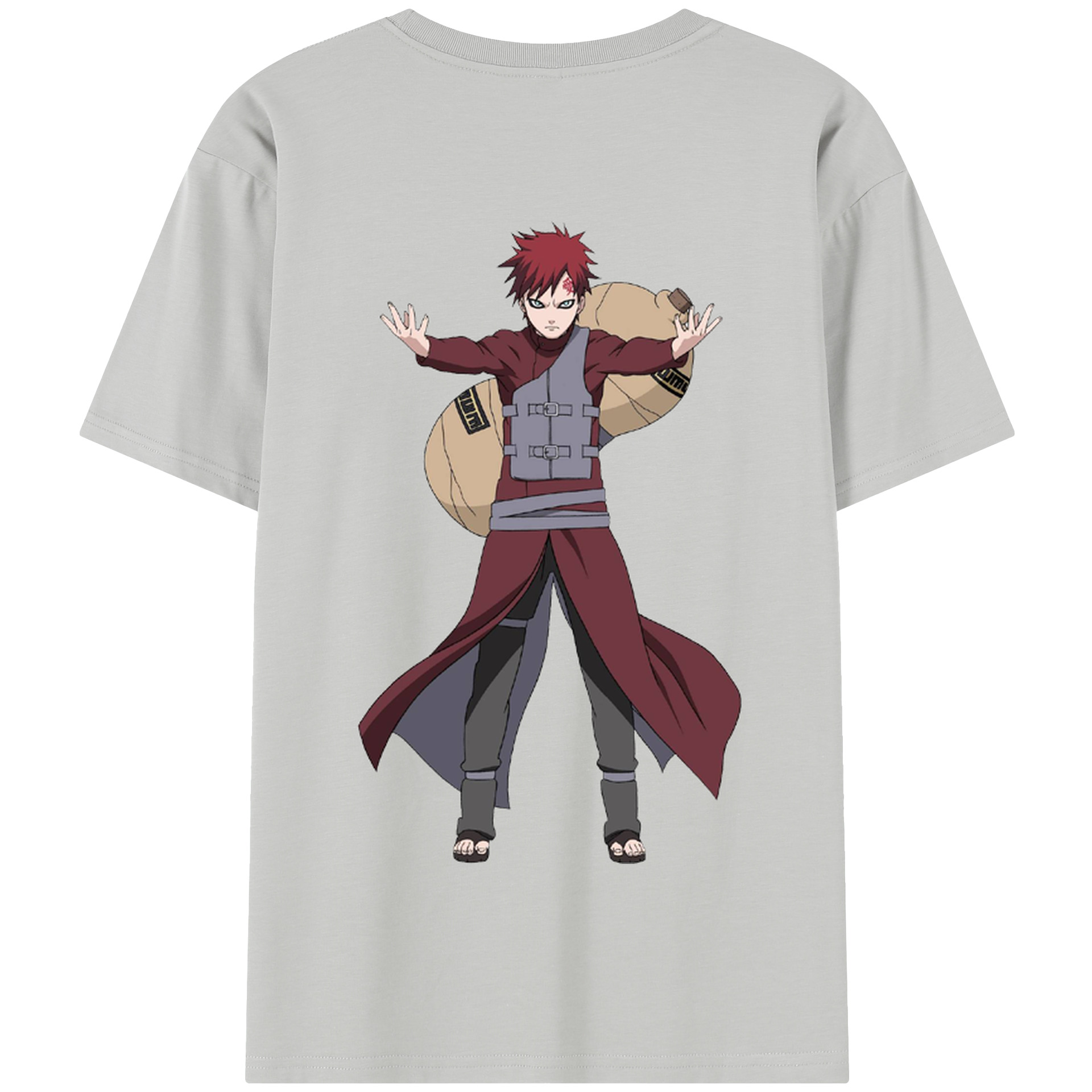 （画像用） NARUTO -ナルト- ガアラ Gaara 綿100％半袖Tシャツ（背面プリント）