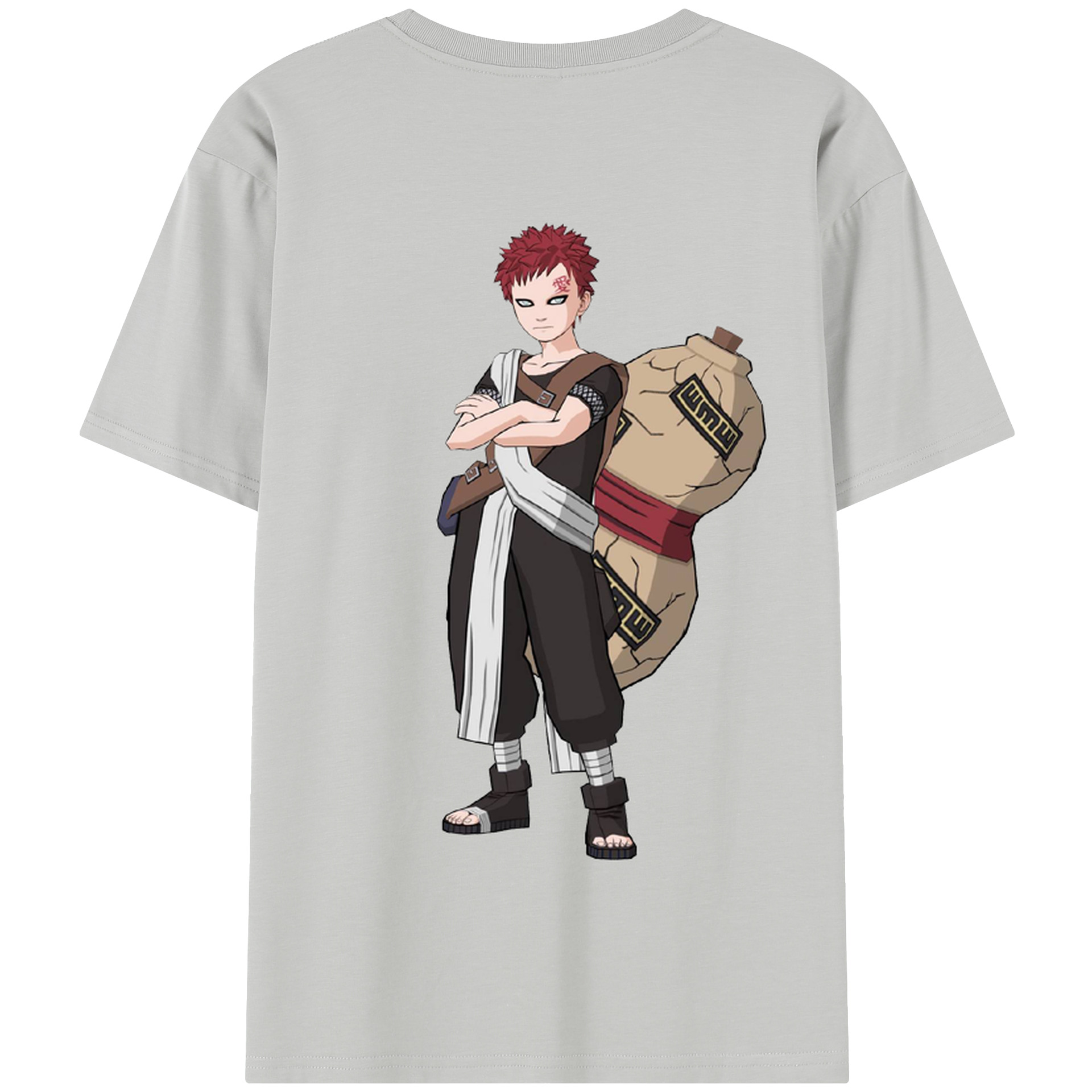 （画像用） NARUTO -ナルト- ガアラ Gaara 綿100％半袖Tシャツ（背面プリント）