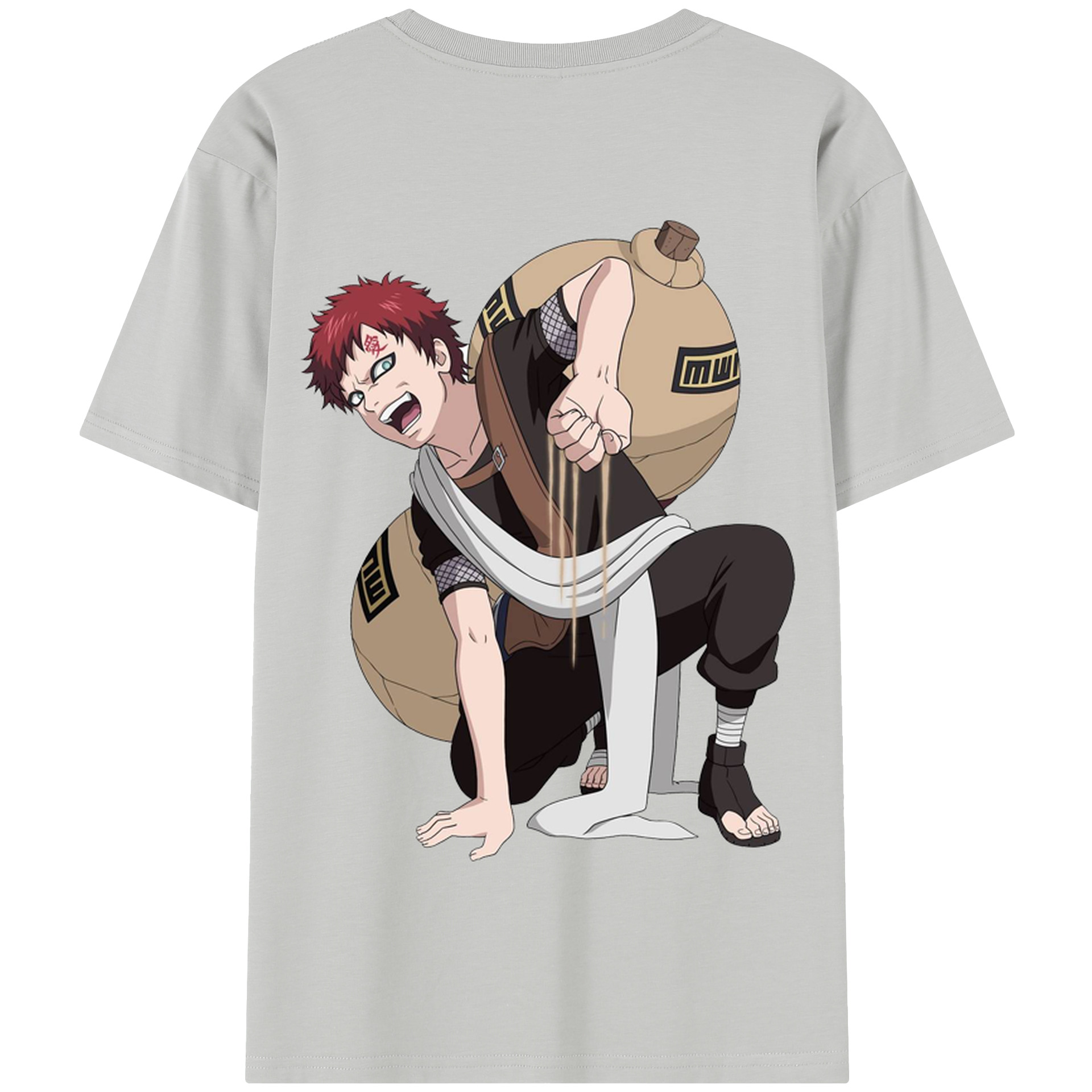 （画像用） NARUTO -ナルト- ガアラ Gaara 綿100％半袖Tシャツ（背面プリント）